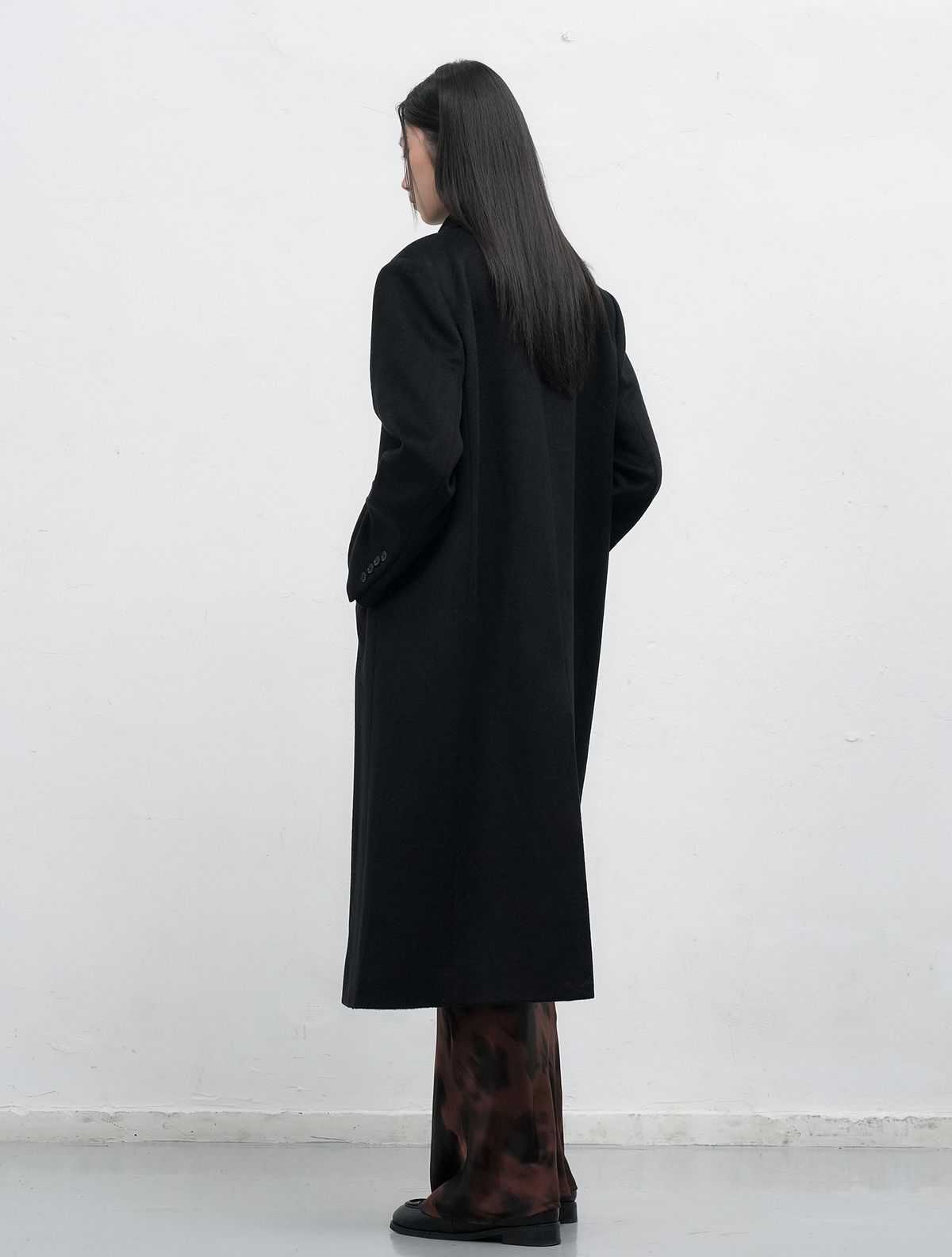 제너럴아이디어(GENERALIDEA) 더블 브레스티드 울 롱코트 [BLACK] / WBE3L10507