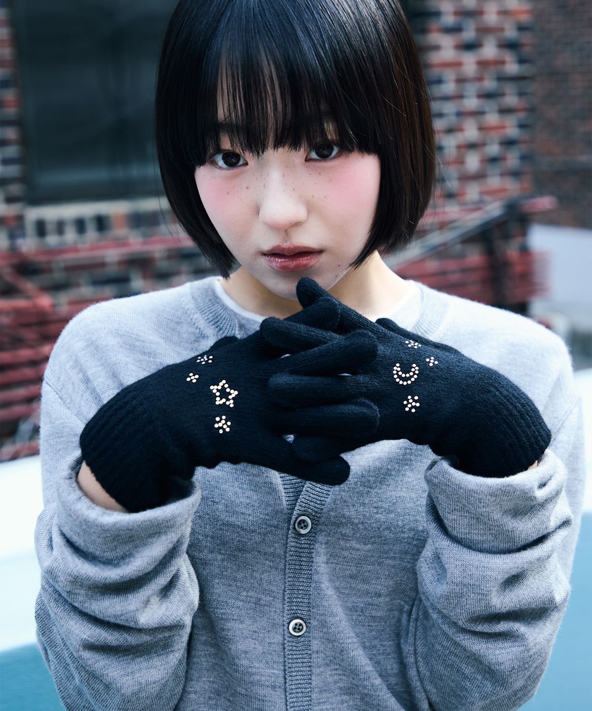 고코리(GOCORI) Starry Night Gloves 울 장갑 핑거홀