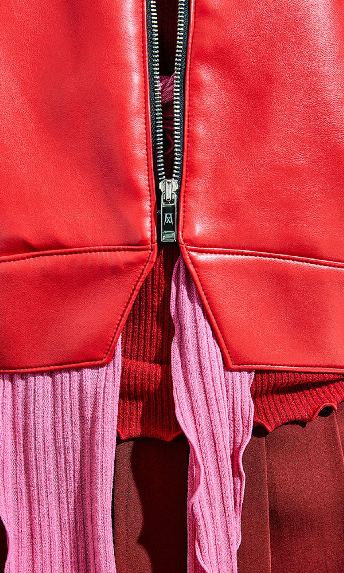 레큘리(RECULER) Reculer Leather Half Jacket Red custom-made
