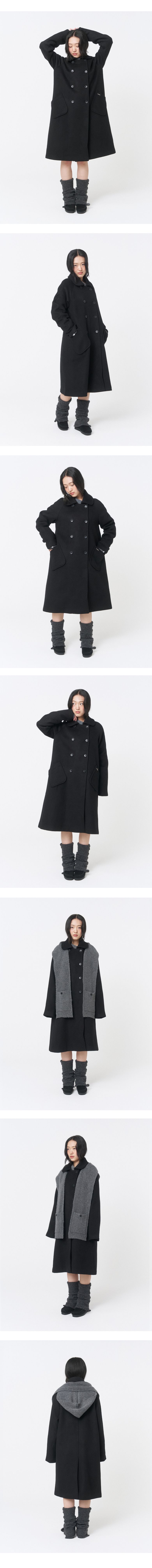 MUSINSA公式 | MISEKI SEOUL Double button long coat BLACK
