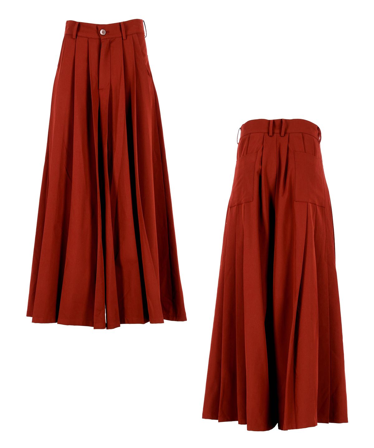 레큘리(RECULER) Wide pleated pants Burgundy