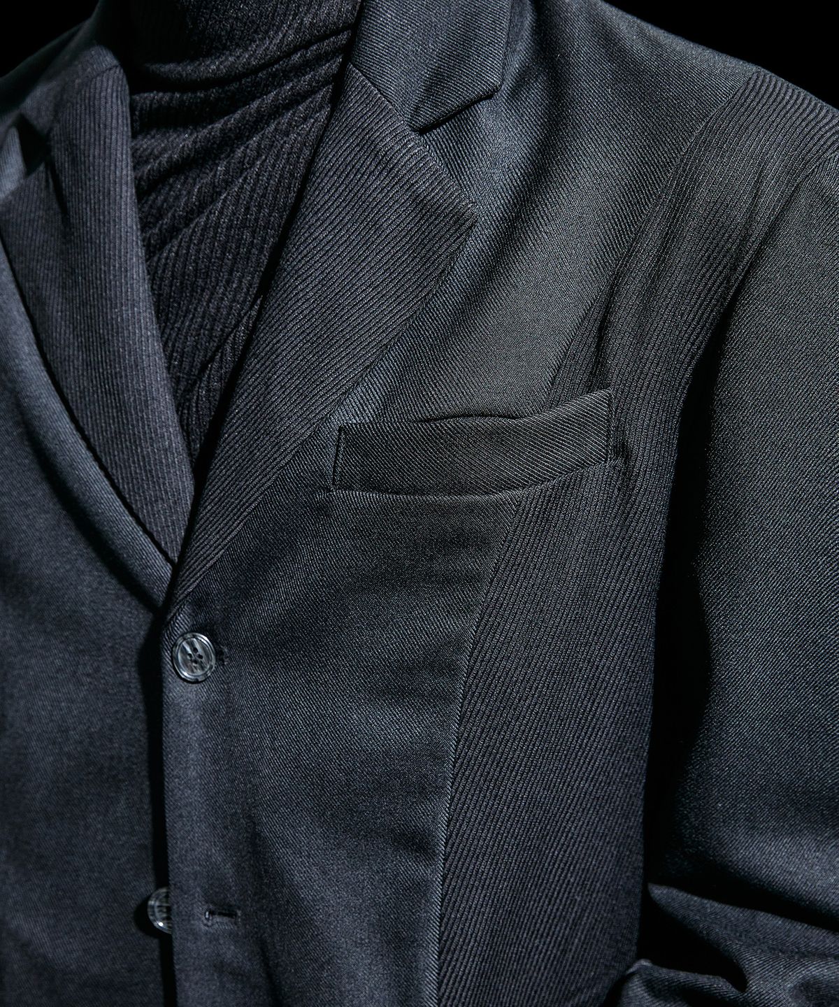 레큘리(RECULER) Two type mixed Jacket Black
