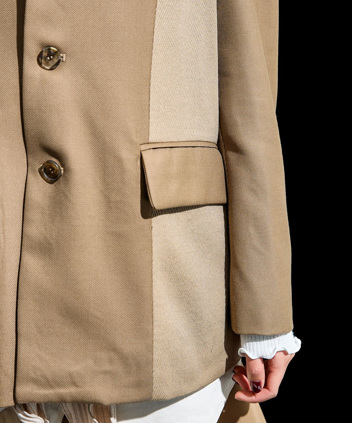 레큘리(RECULER) Two type mixed Jacket Beige