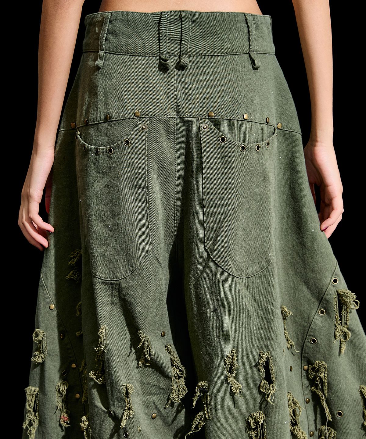 레큘리(RECULER) RE -Wide balloon baggy pants Khaki