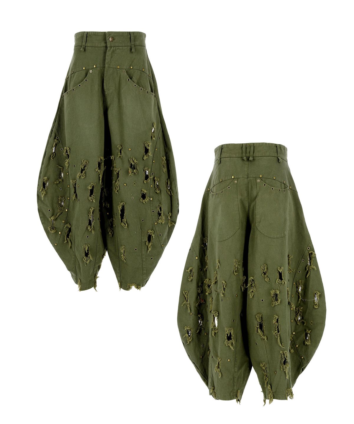 레큘리(RECULER) RE -Wide balloon baggy pants Khaki