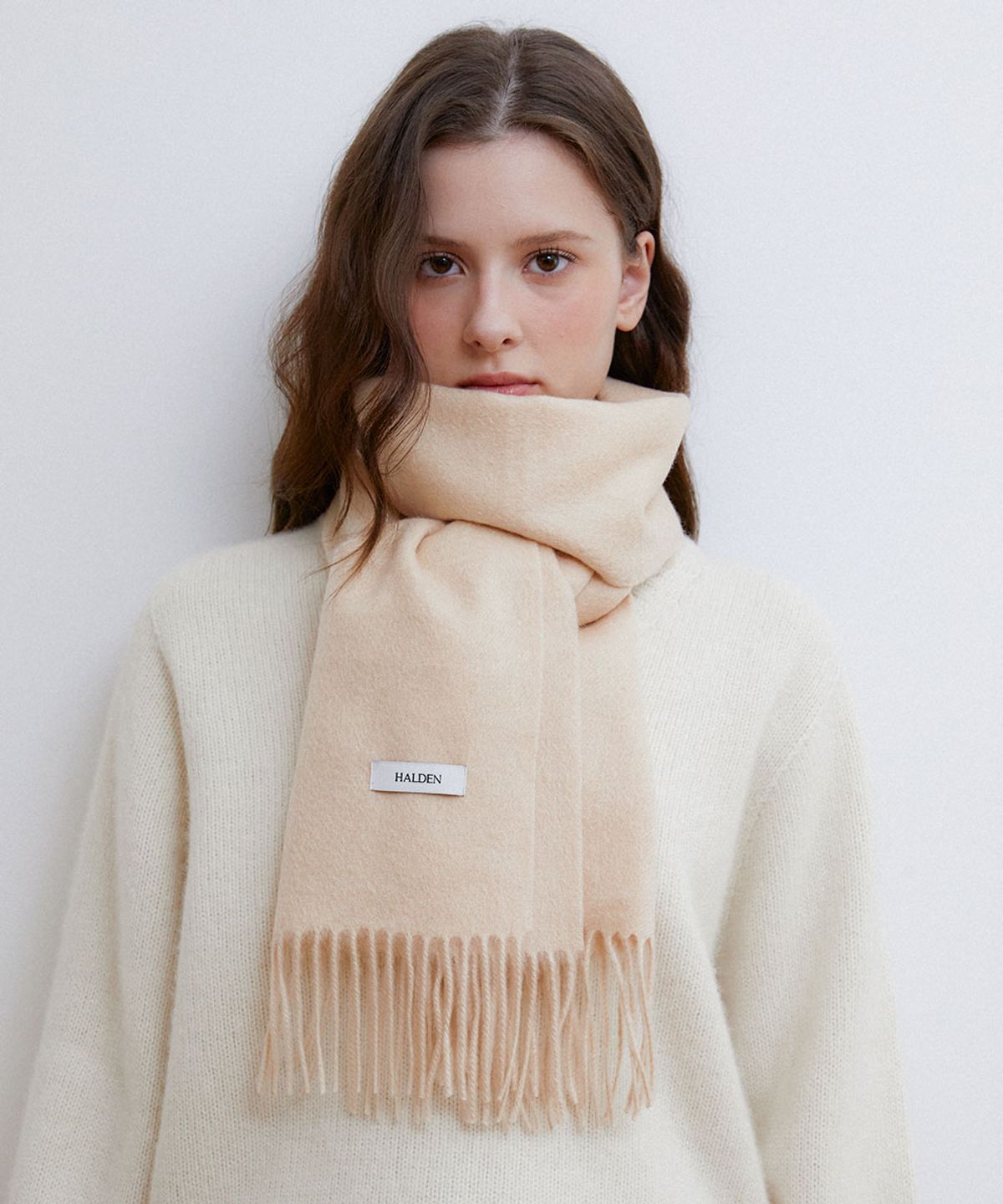할렌(HALDEN) essential cashmere 100 muffler (M044_light beige)