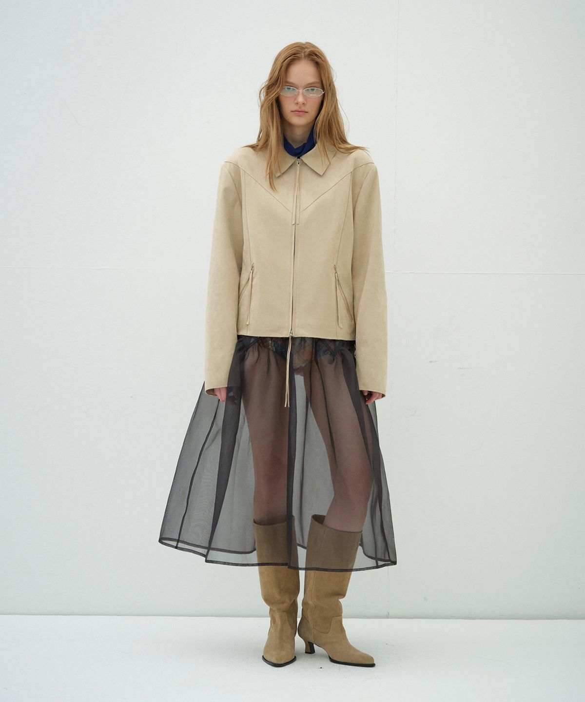 오버듀플레어(OVERDUEFLAIR) WESTERN SUEDE JACKET_LIGHT BEIGE