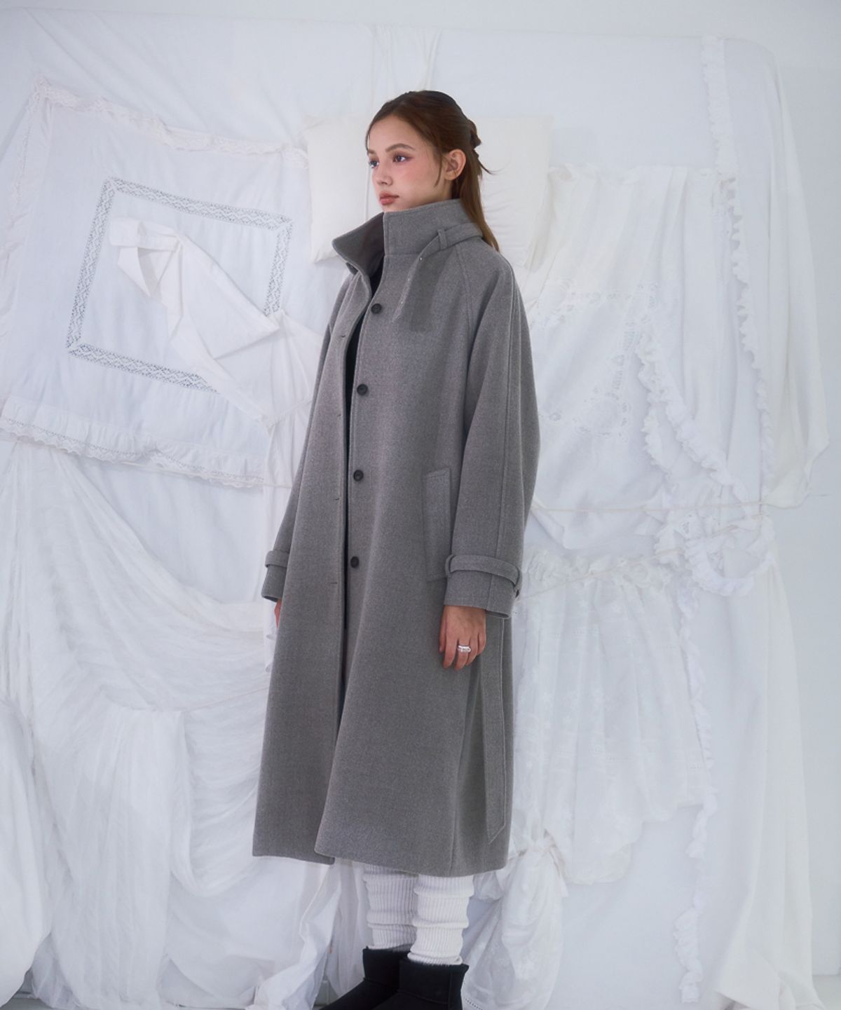 로제프란츠(ROSEFRANTZ) Half-neck Overfit Long Coat [Gray]