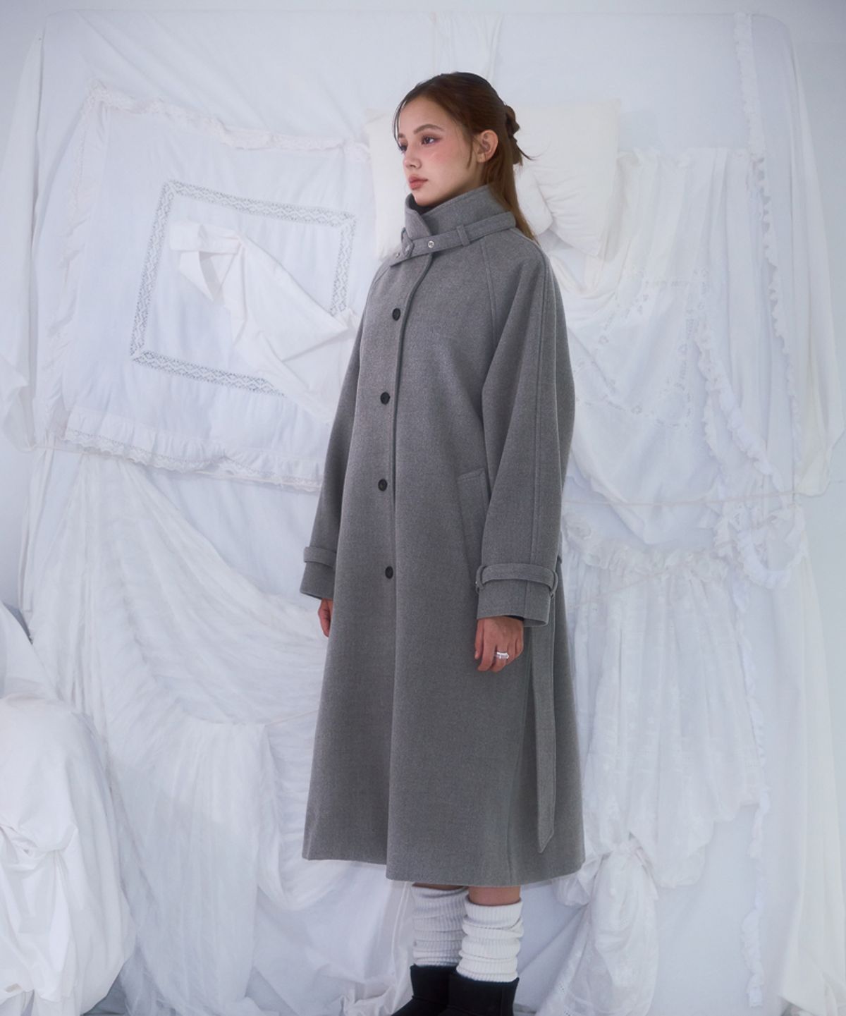 로제프란츠(ROSEFRANTZ) Half-neck Overfit Long Coat [Gray]