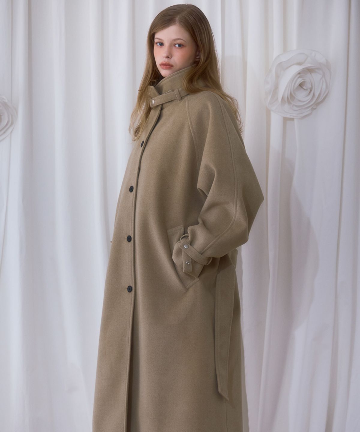 로제프란츠(ROSEFRANTZ) Half-neck Overfit Long Coat [Beige]