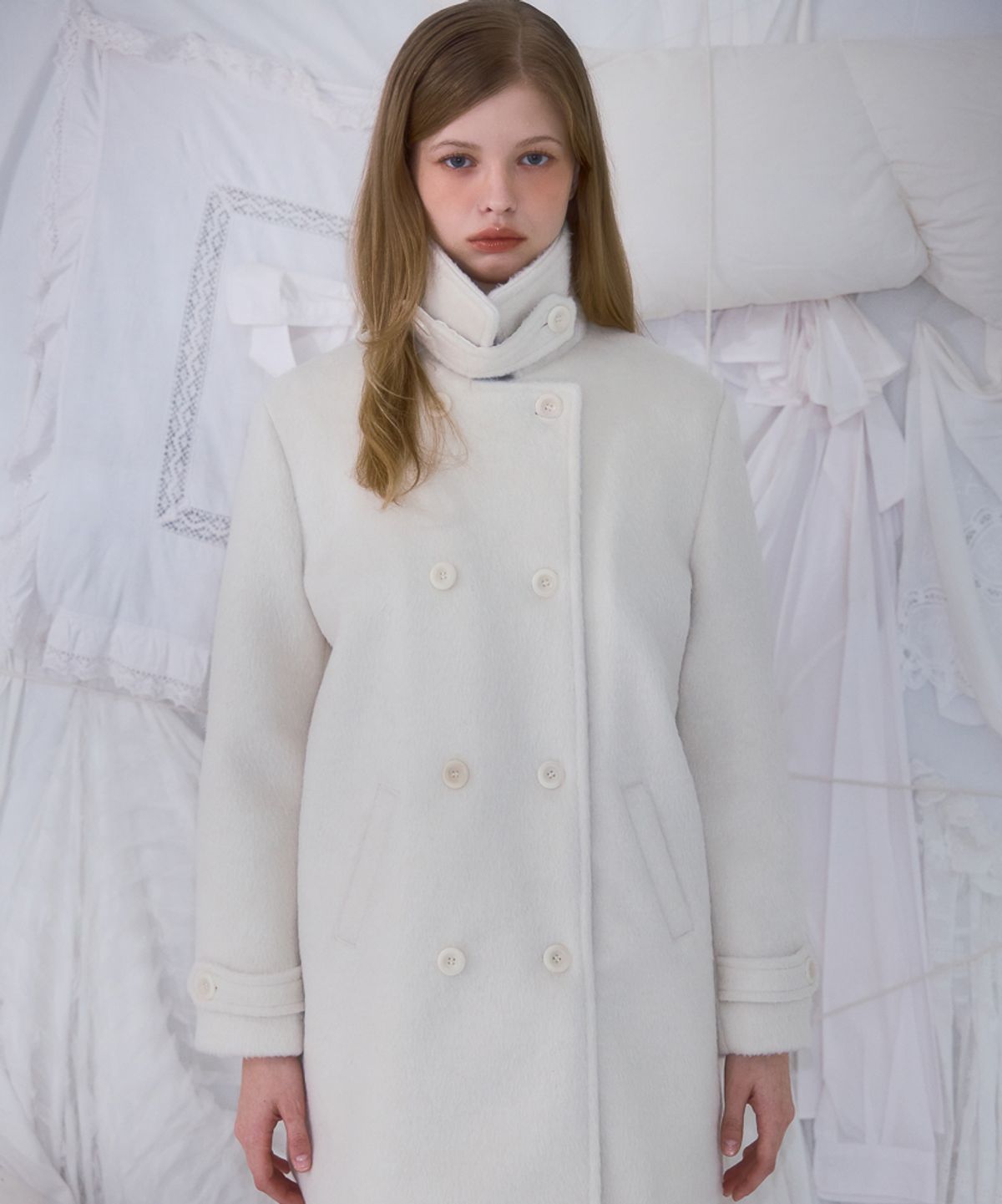 로제프란츠(ROSEFRANTZ) Two-button Wool Half Coat [Ivory]