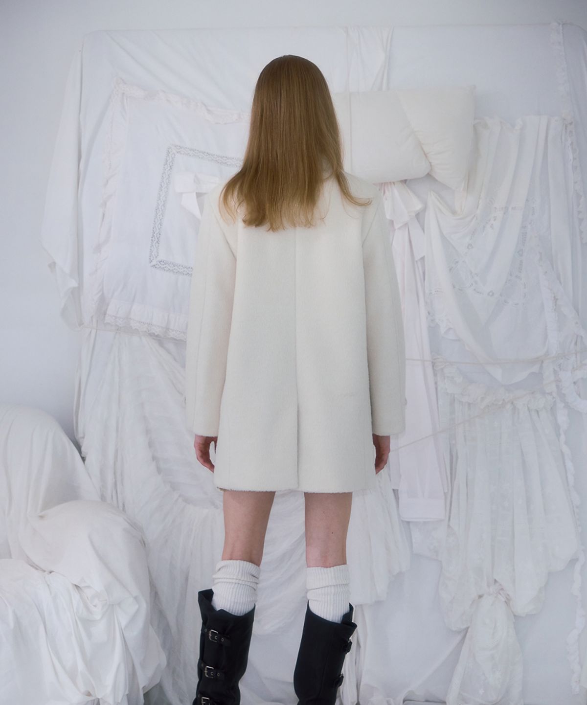 로제프란츠(ROSEFRANTZ) Two-button Wool Half Coat [Ivory]