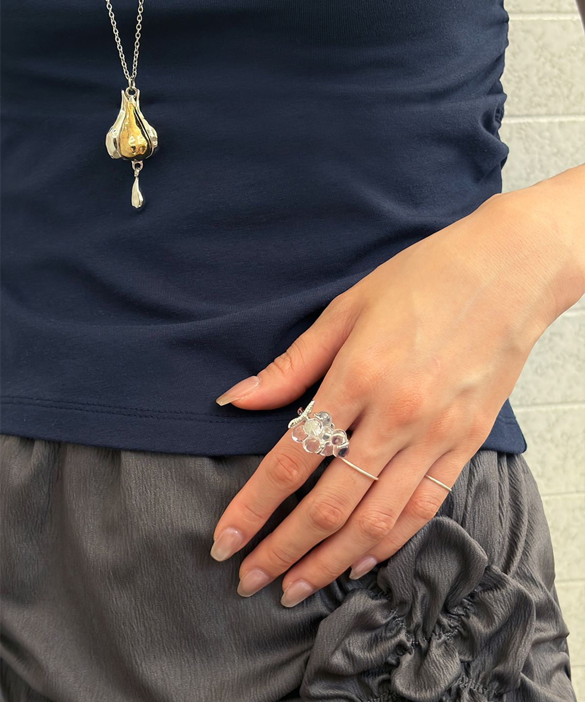 시눈(SINOON) Clear Grape Ring (Silver)