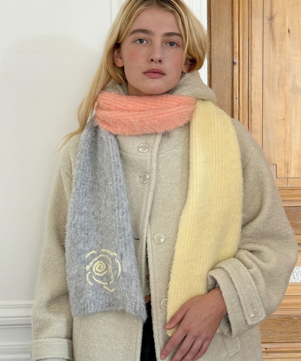시눈(SINOON) SN Floral Candy Scarf (Yellow)