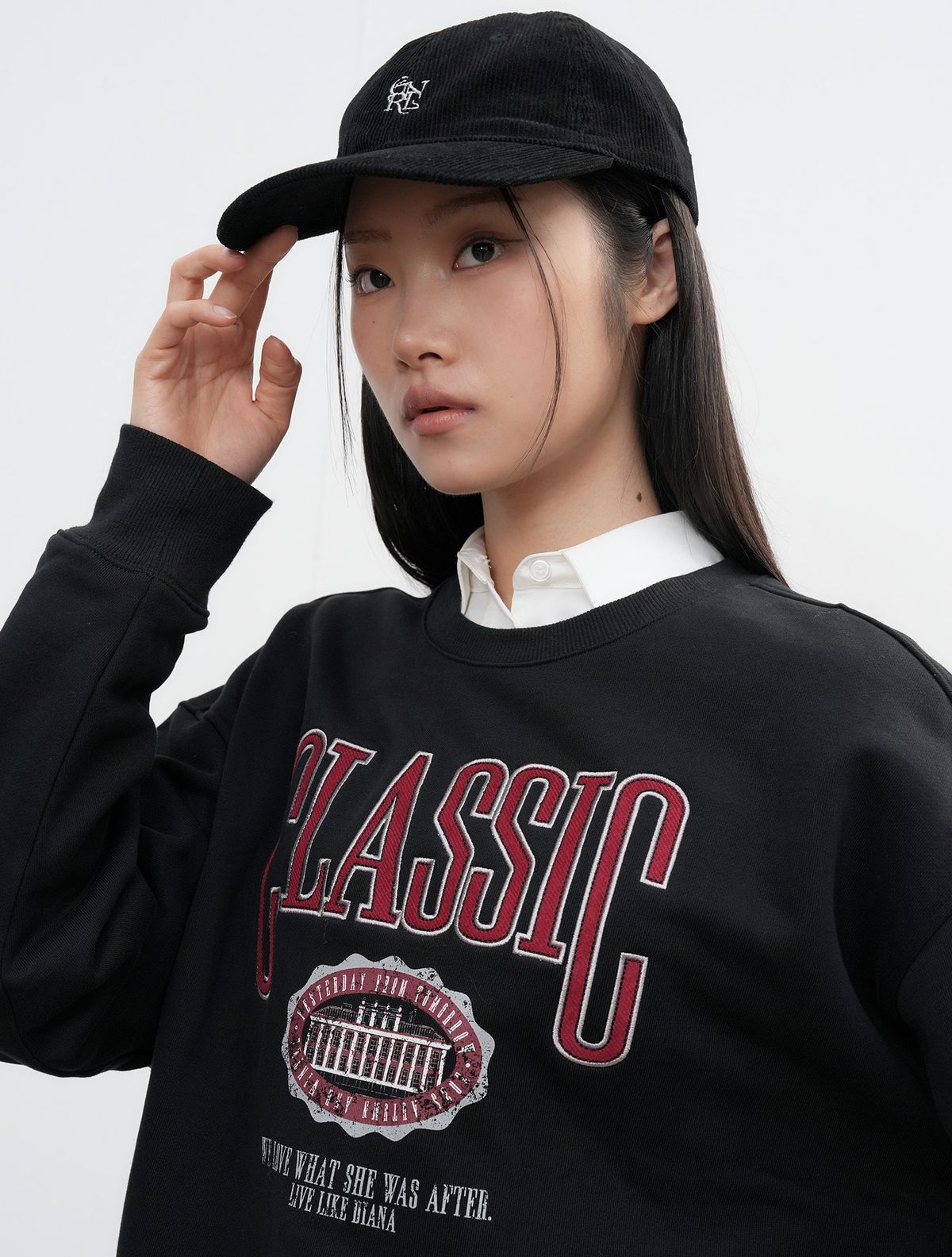 제너럴아이디어(GENERALIDEA) UNISEX 코듀로이 GNRL 로고 볼캡 [BLACK] / SBE3U91005
