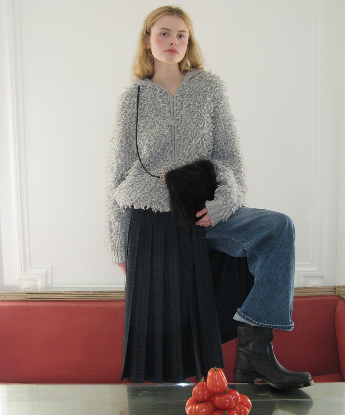 시눈(SINOON) SN Mini Fur Cross Bag (Black)