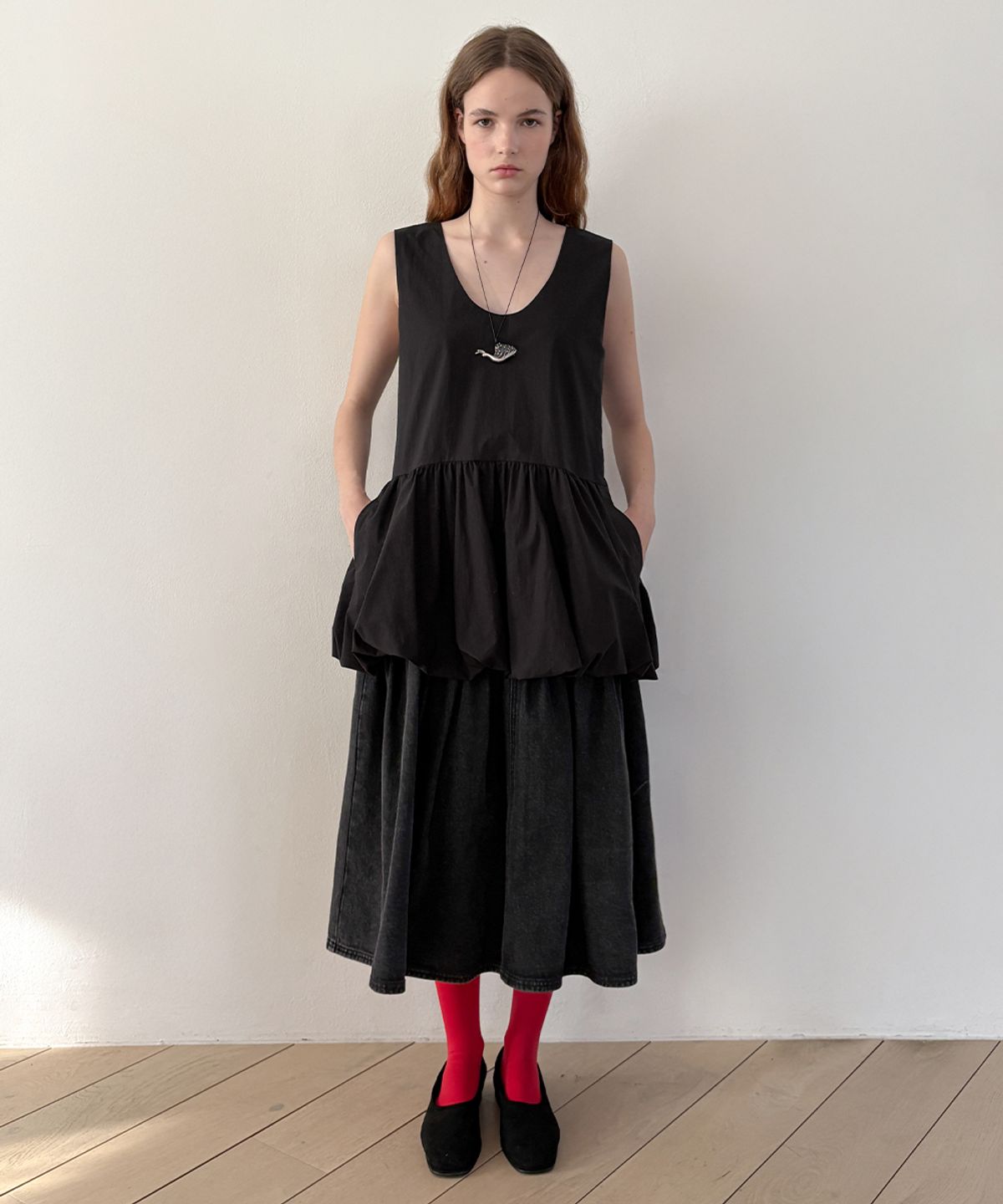 시눈(SINOON) Balloon Mini Dress (Black)