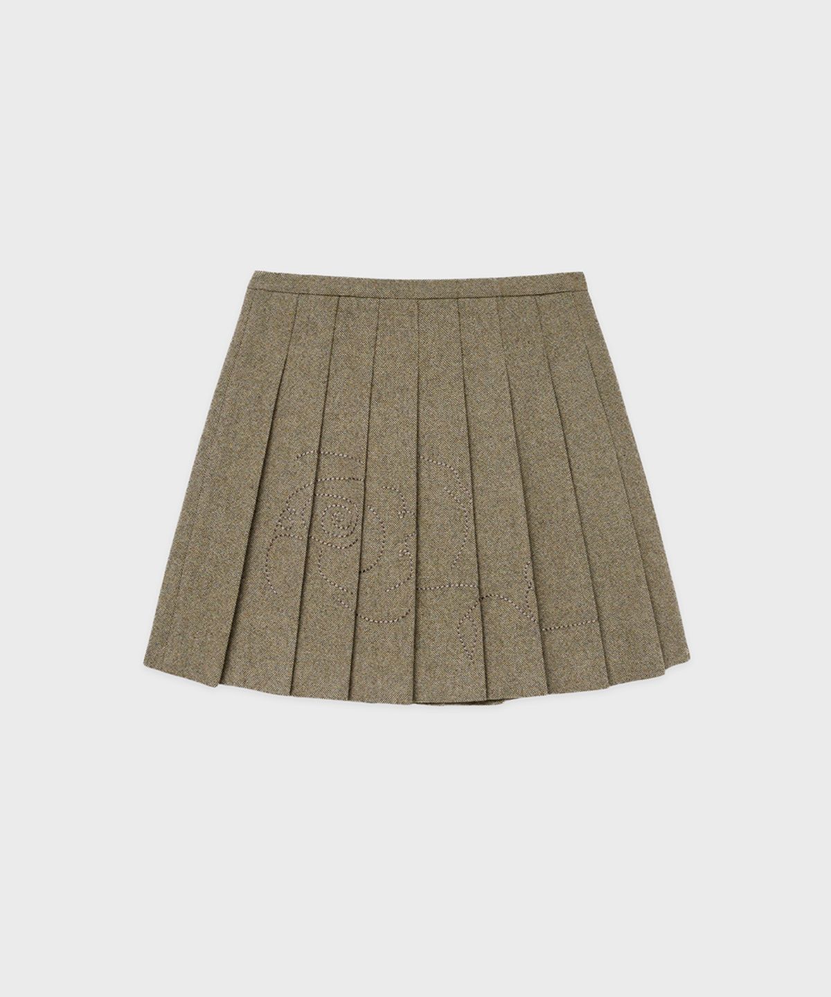 시눈(SINOON) SN Wool Blend Pleated Skirt (Beige)