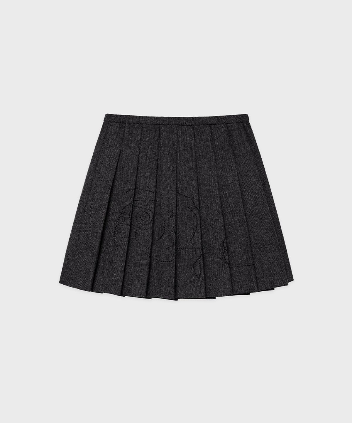 시눈(SINOON) SN Wool Blend Pleated Skirt (Charcoal)