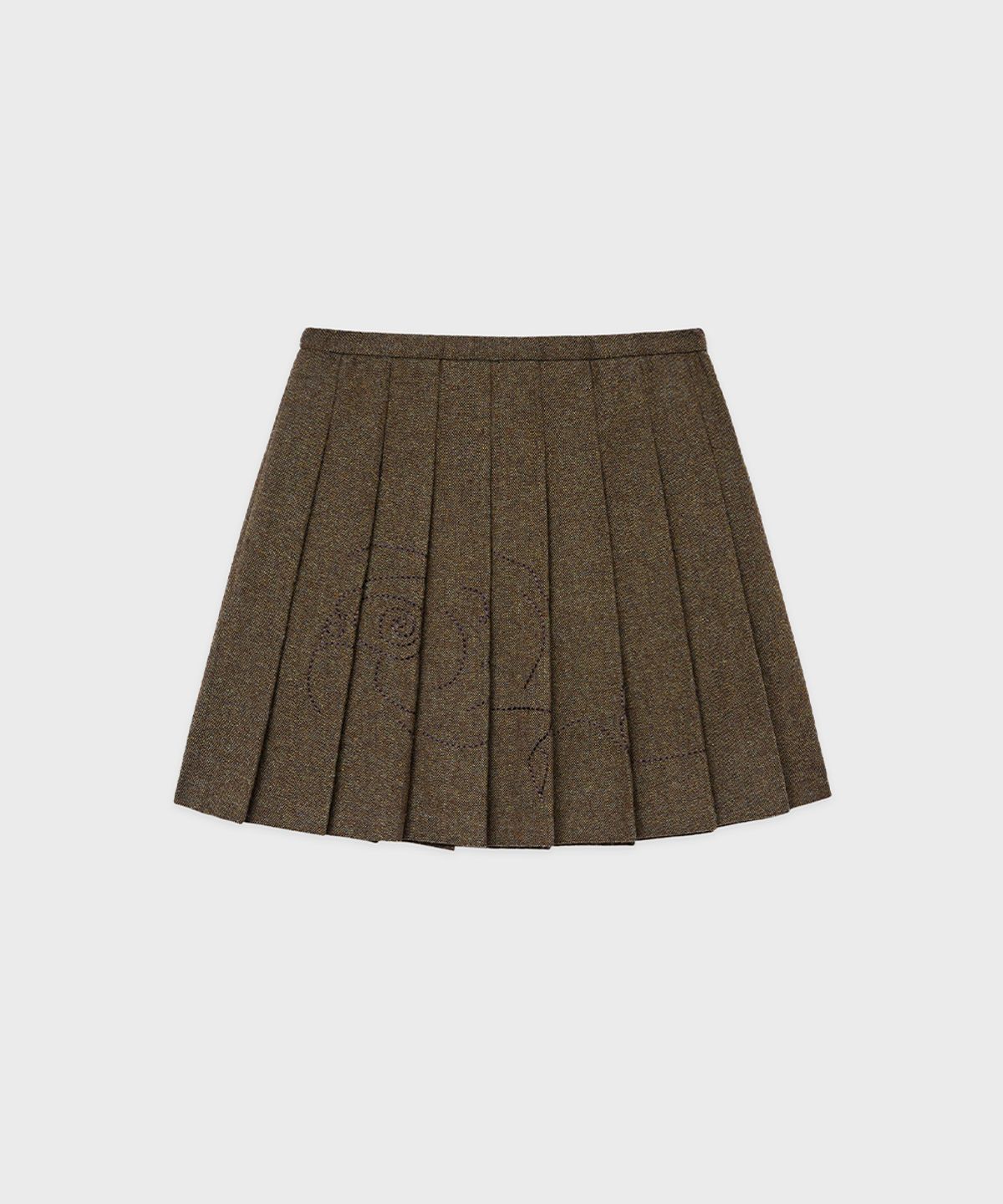 시눈(SINOON) SN Wool Blend Pleated Skirt (Brown)