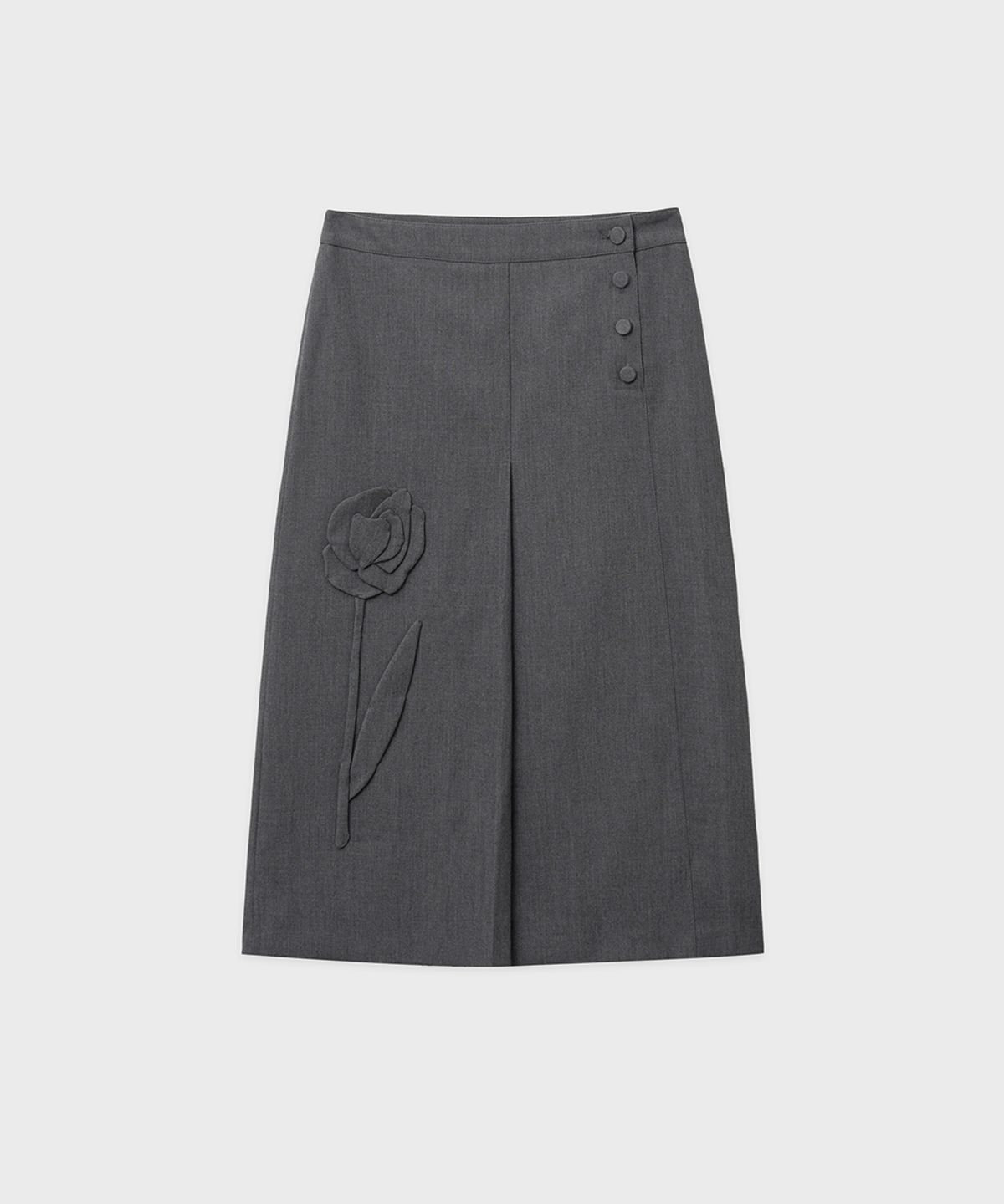 시눈(SINOON) SN Rose Applique Skirt (Grey)