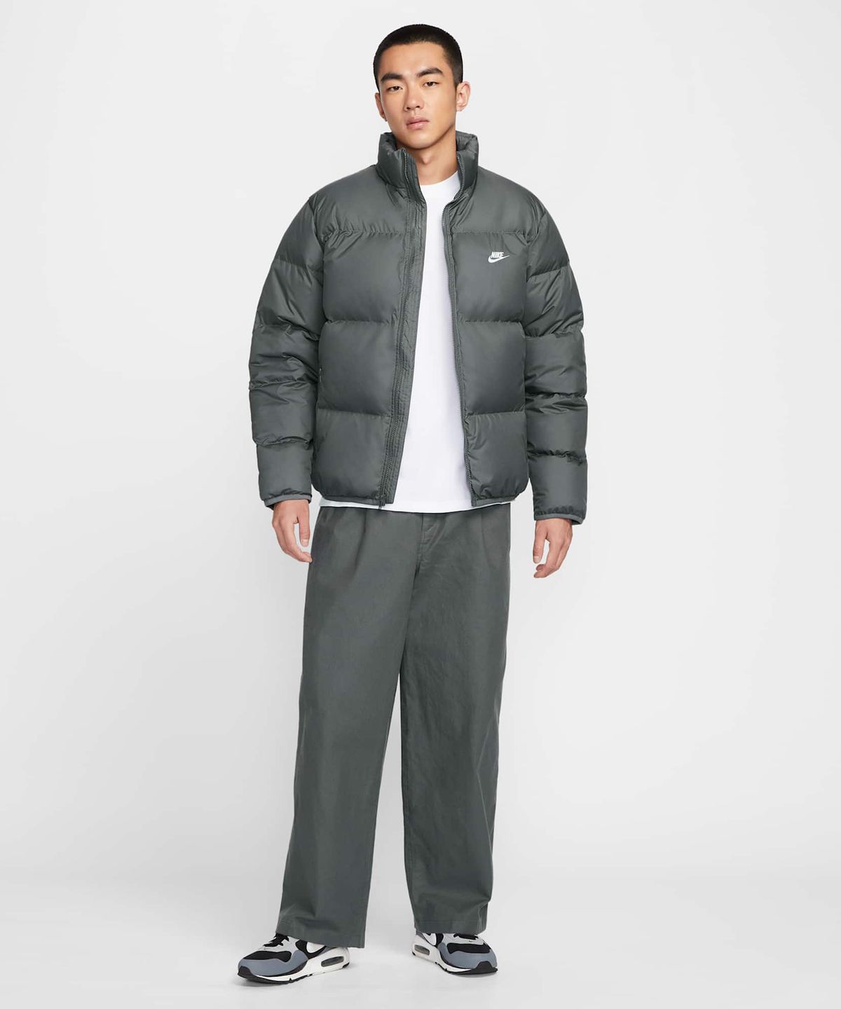 나이키(NIKE) 스포츠웨어 클럽 써마 핏 패딩 재킷 M - 아이언 그레이:화이트 / IB2976-068