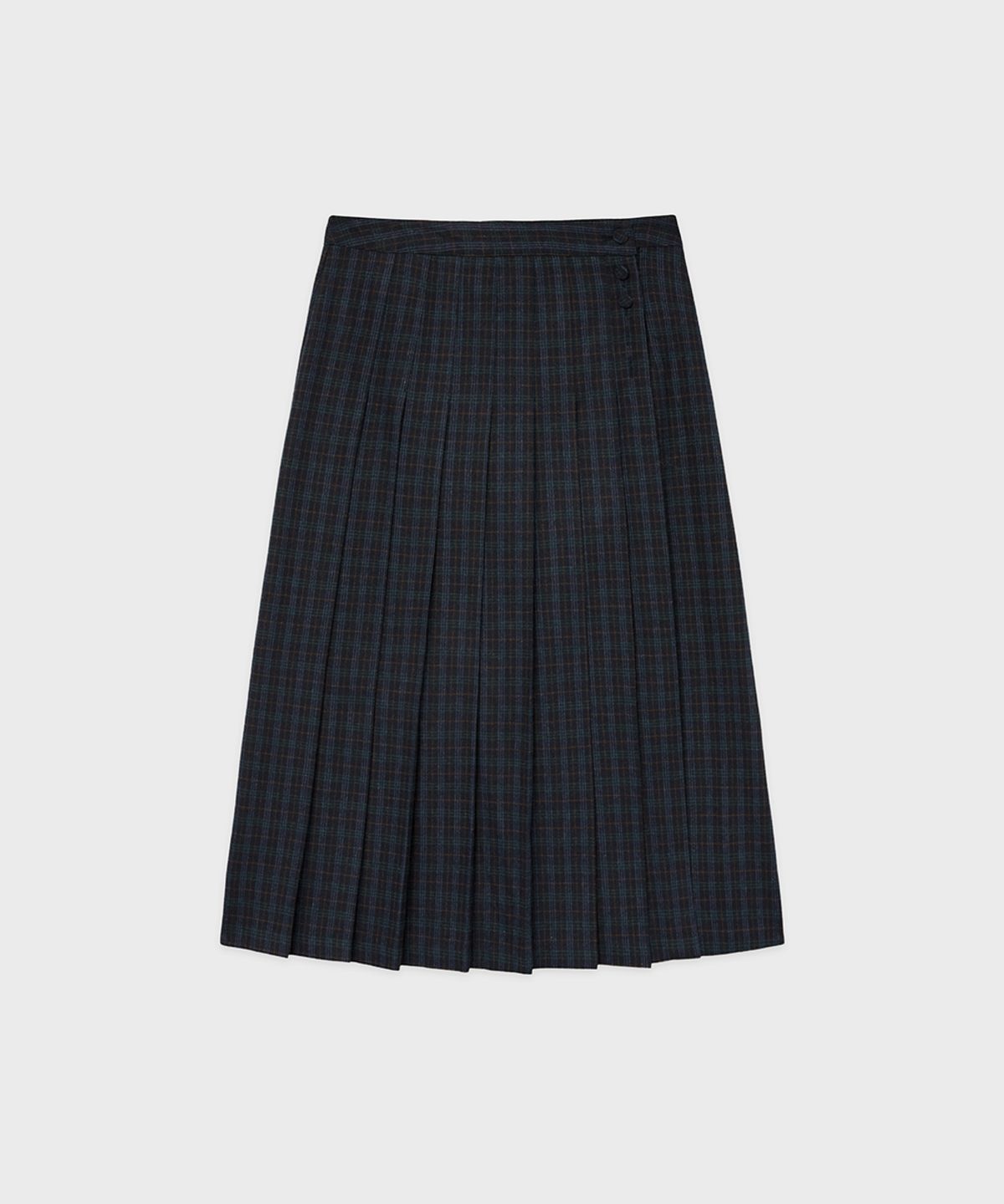 시눈(SINOON) SN Pleated Wrap Skirt (Navy)