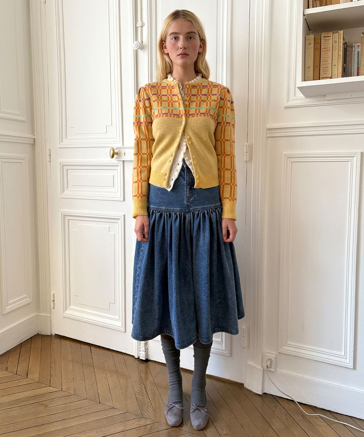 시눈(SINOON) SN Flare Denim Skirt (Blue)