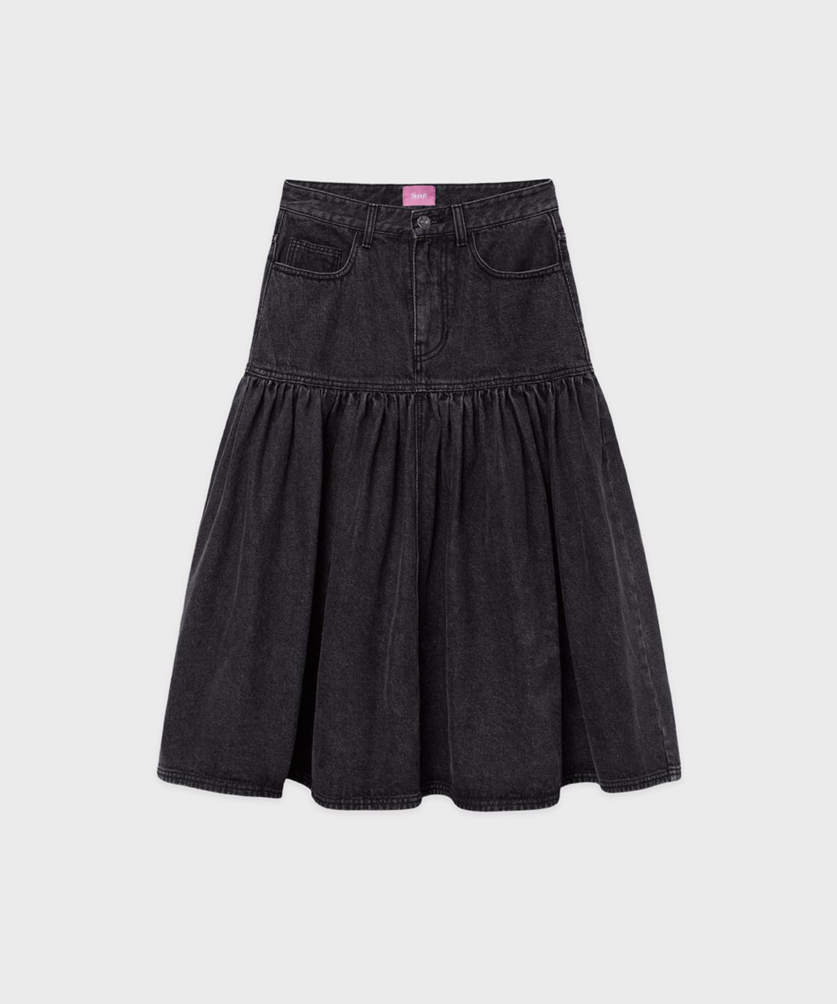 시눈(SINOON) SN Flare Denim Skirt (Black)