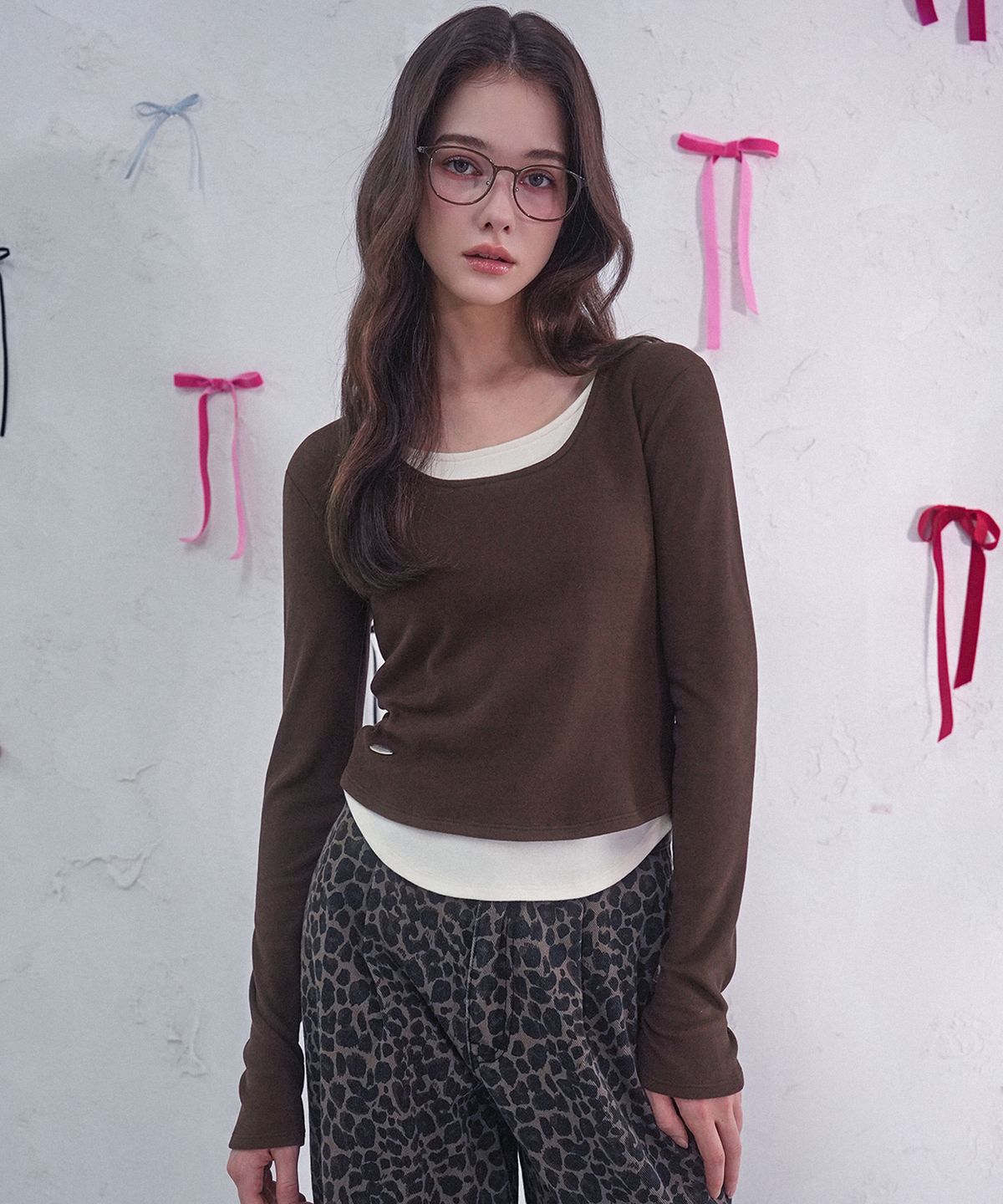 비바셔스(VIVACIOUS) Vive Fake Layered Tee_3Colors