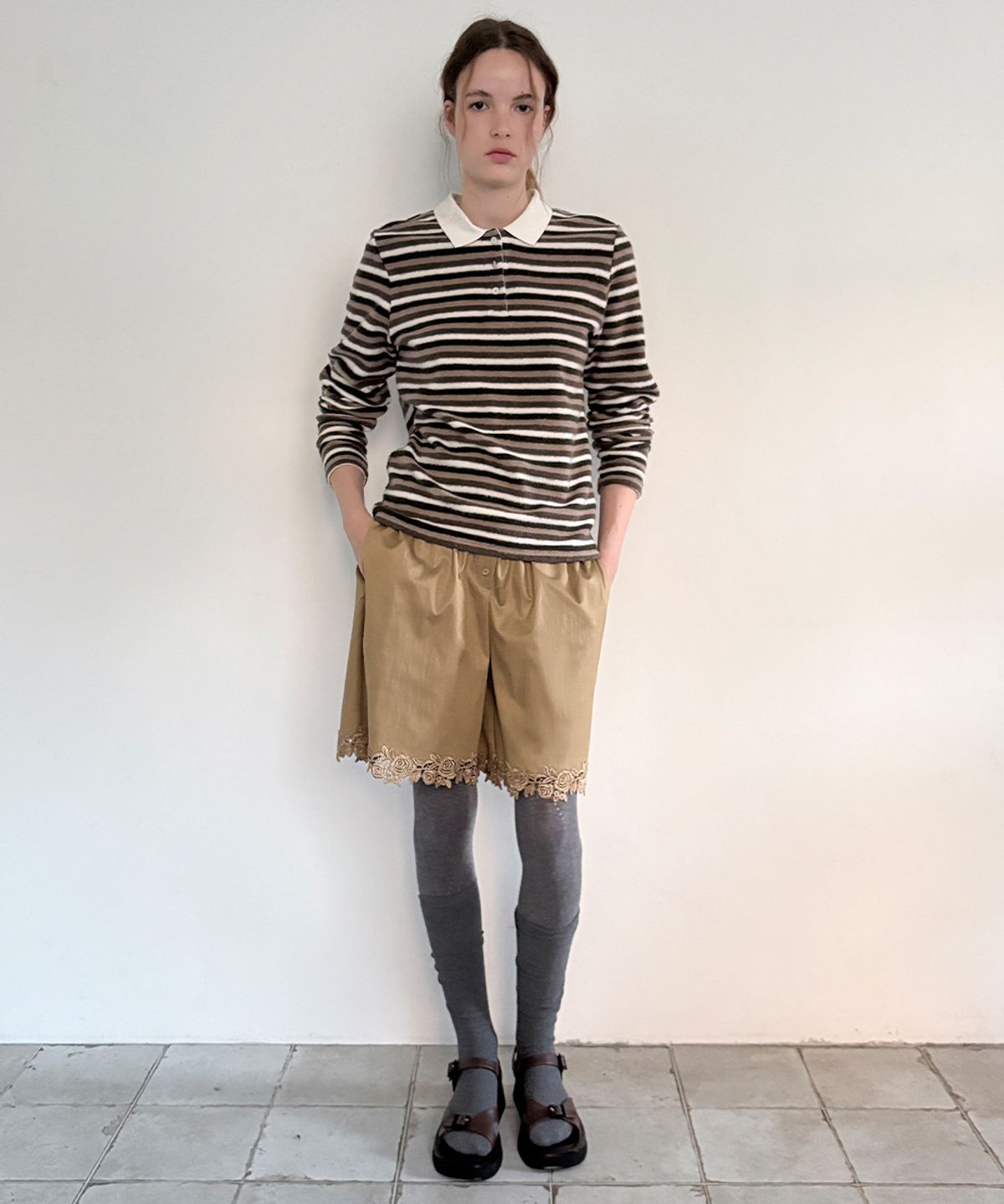 시눈(SINOON) SN Flower Half Pants (Sand)