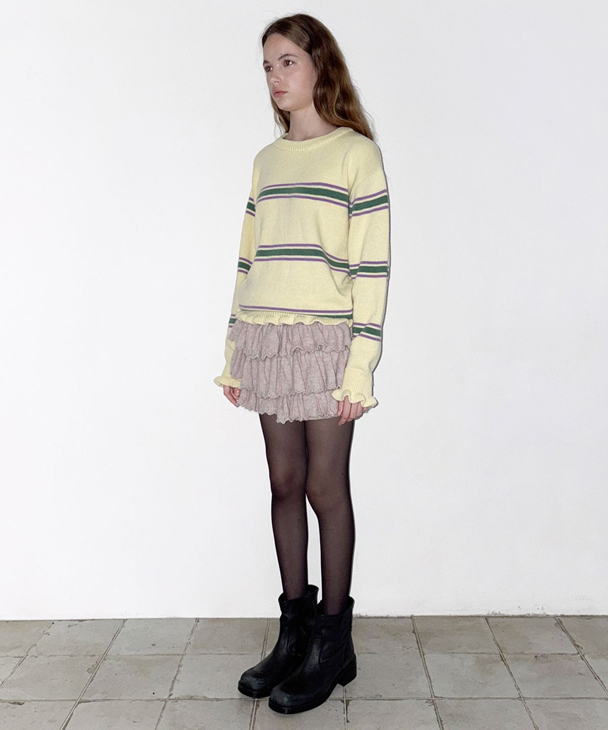 시눈(SINOON) SN Ruffle Knit Pants (Candy)