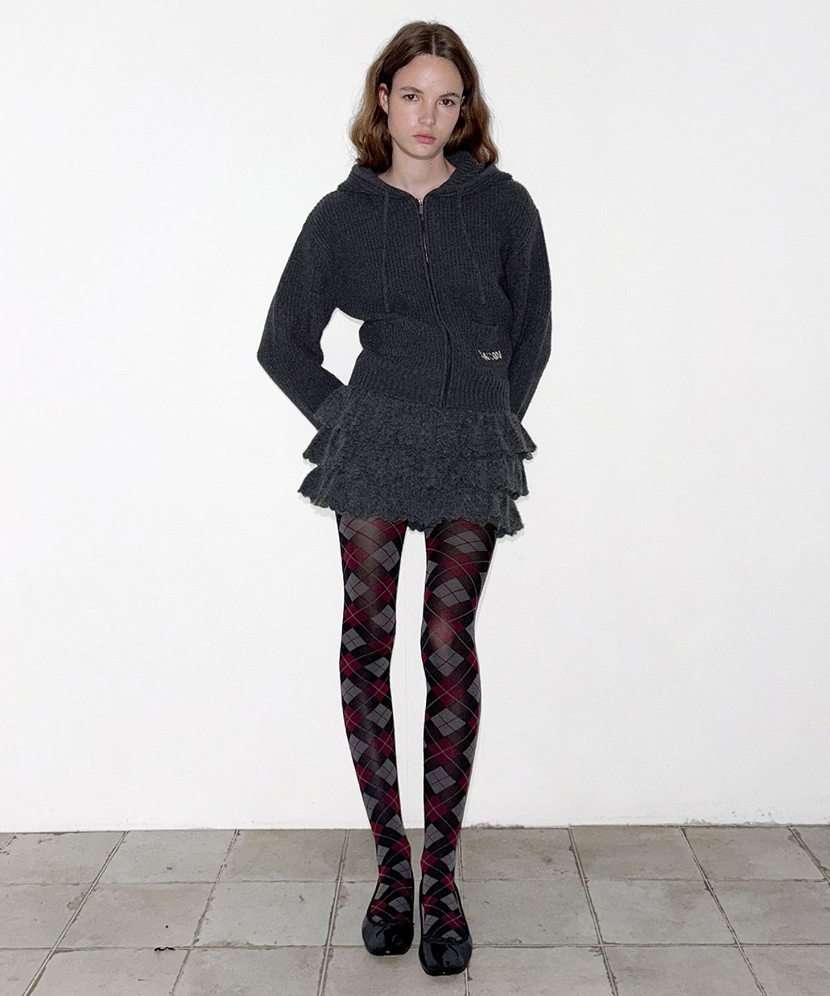 시눈(SINOON) SN Ruffle Knit Pants (Charcoal)
