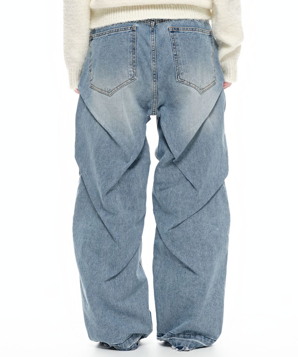 이고프리덤랩(AEGO FREEDOM LAB) [업사이클] 닙 리플 데님 진스_중청 - 사이즈 & 후기 | 무신사