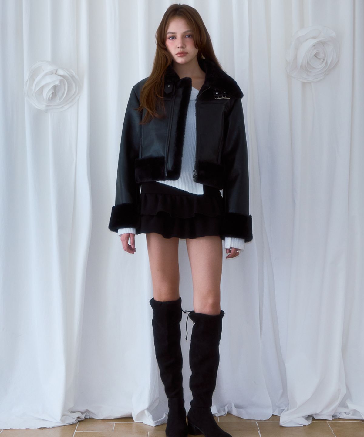 로제프란츠(ROSEFRANTZ) Crop Leather Mustang [Black]