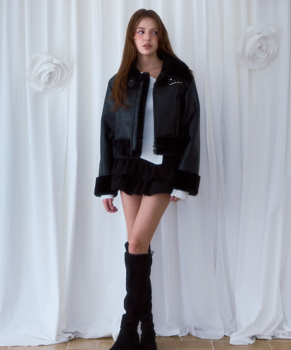 로제프란츠(ROSEFRANTZ) Crop Leather Mustang [Black]