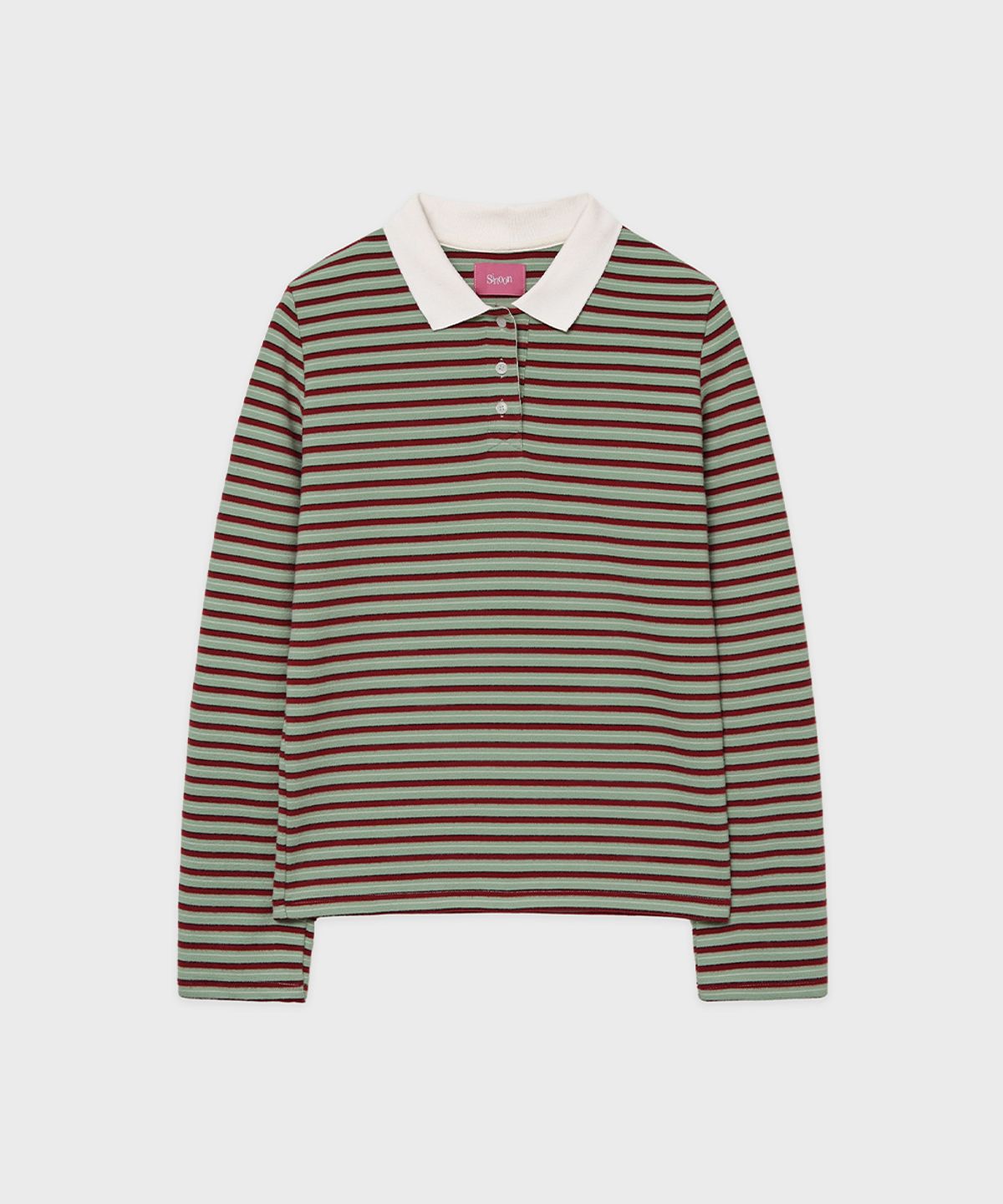 시눈(SINOON) SN Stripe Collar T-shirt (Green)