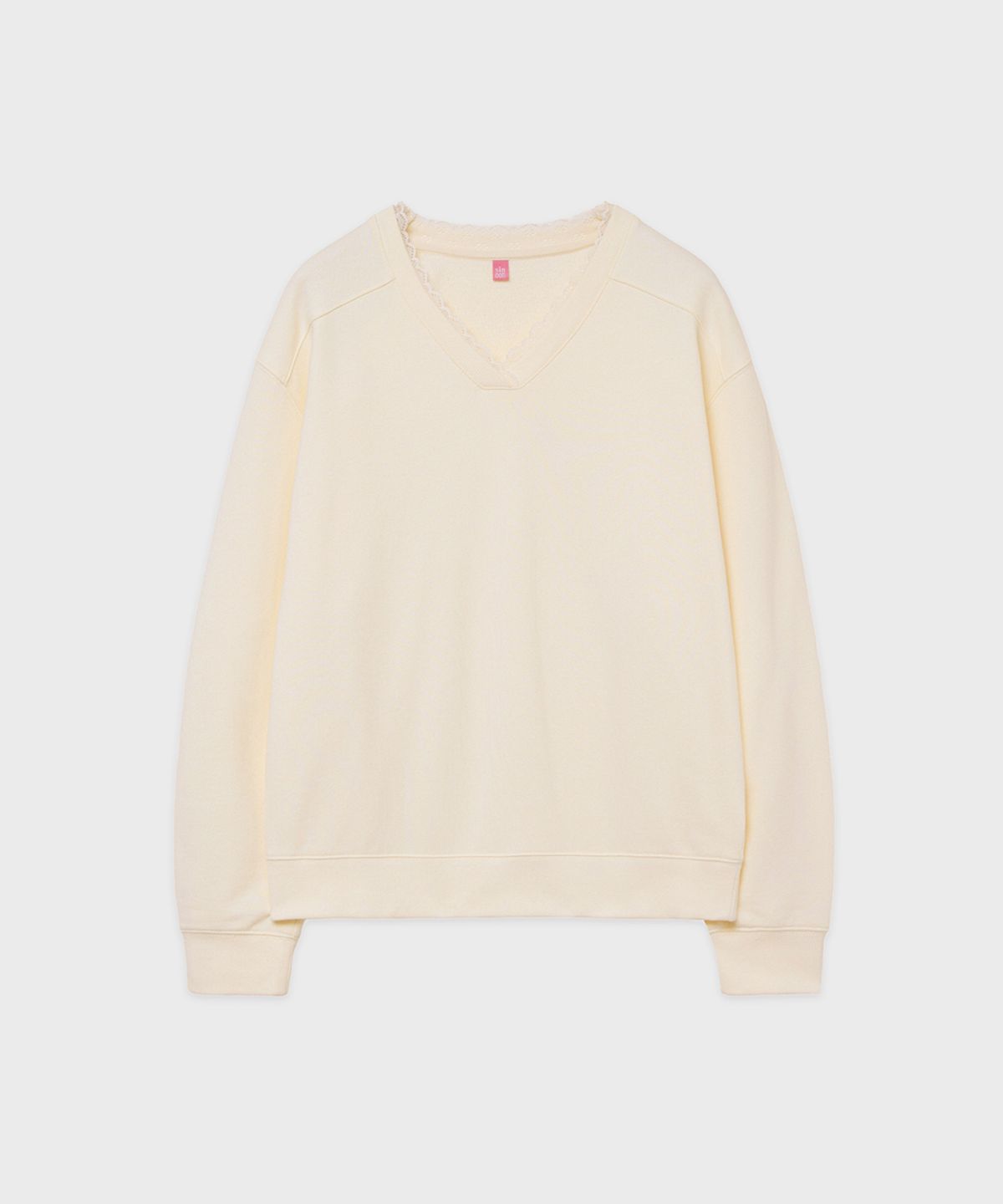 시눈(SINOON) [아이브 레이 착용] SN Lace Sweatshirt (Cream)