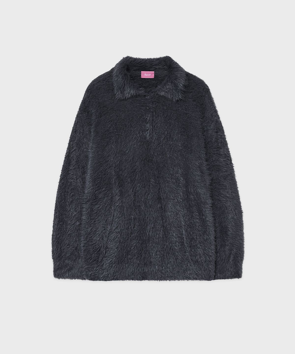 시눈(SINOON) SN Hairy Button Pullover (Charcoal)