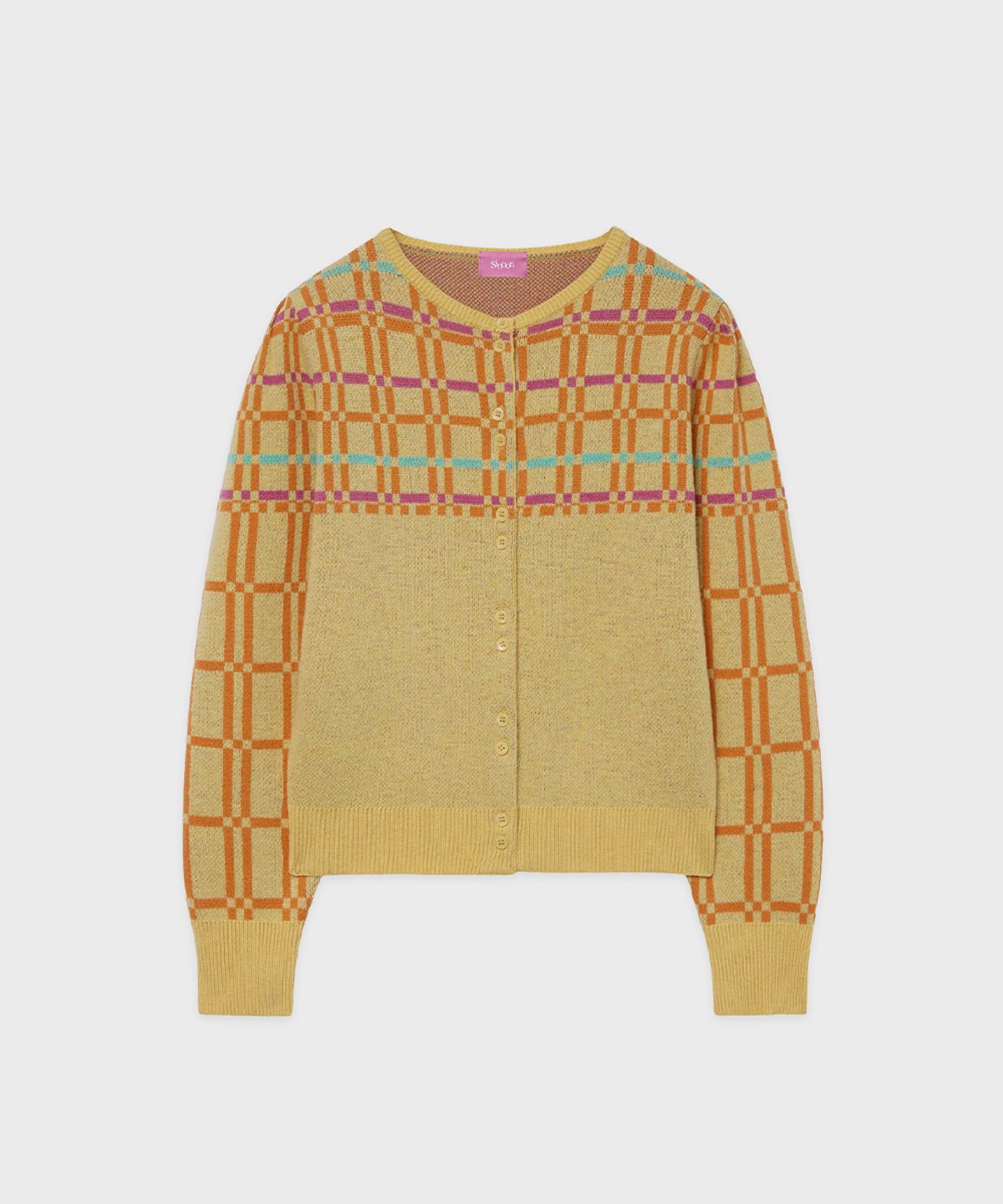 시눈(SINOON) Prism Stripe Knit Cardigan (Yellow)