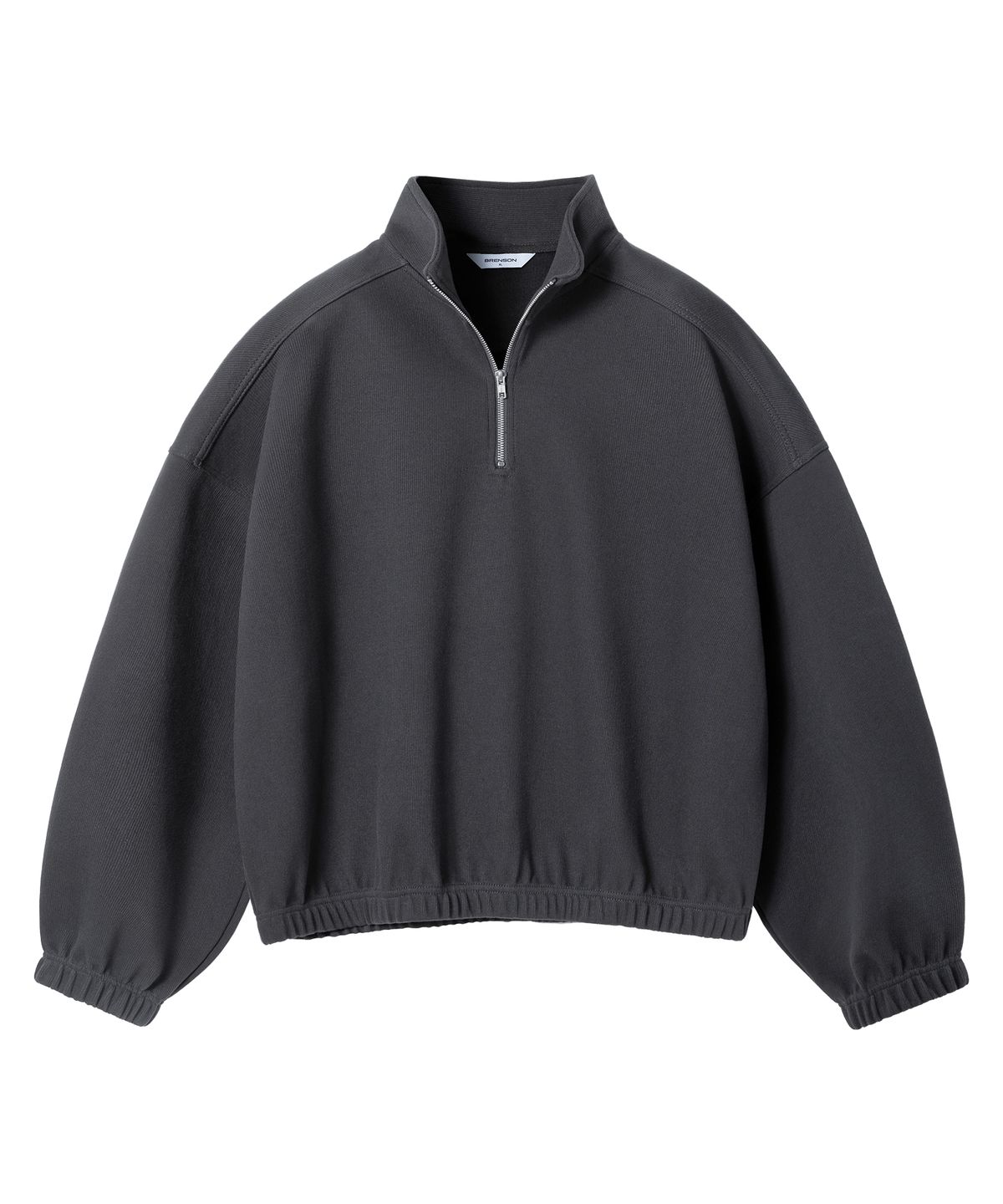 브렌슨(BRENSON) 노드 크롭 오버핏 하이넥 반집업  ( 3Color )