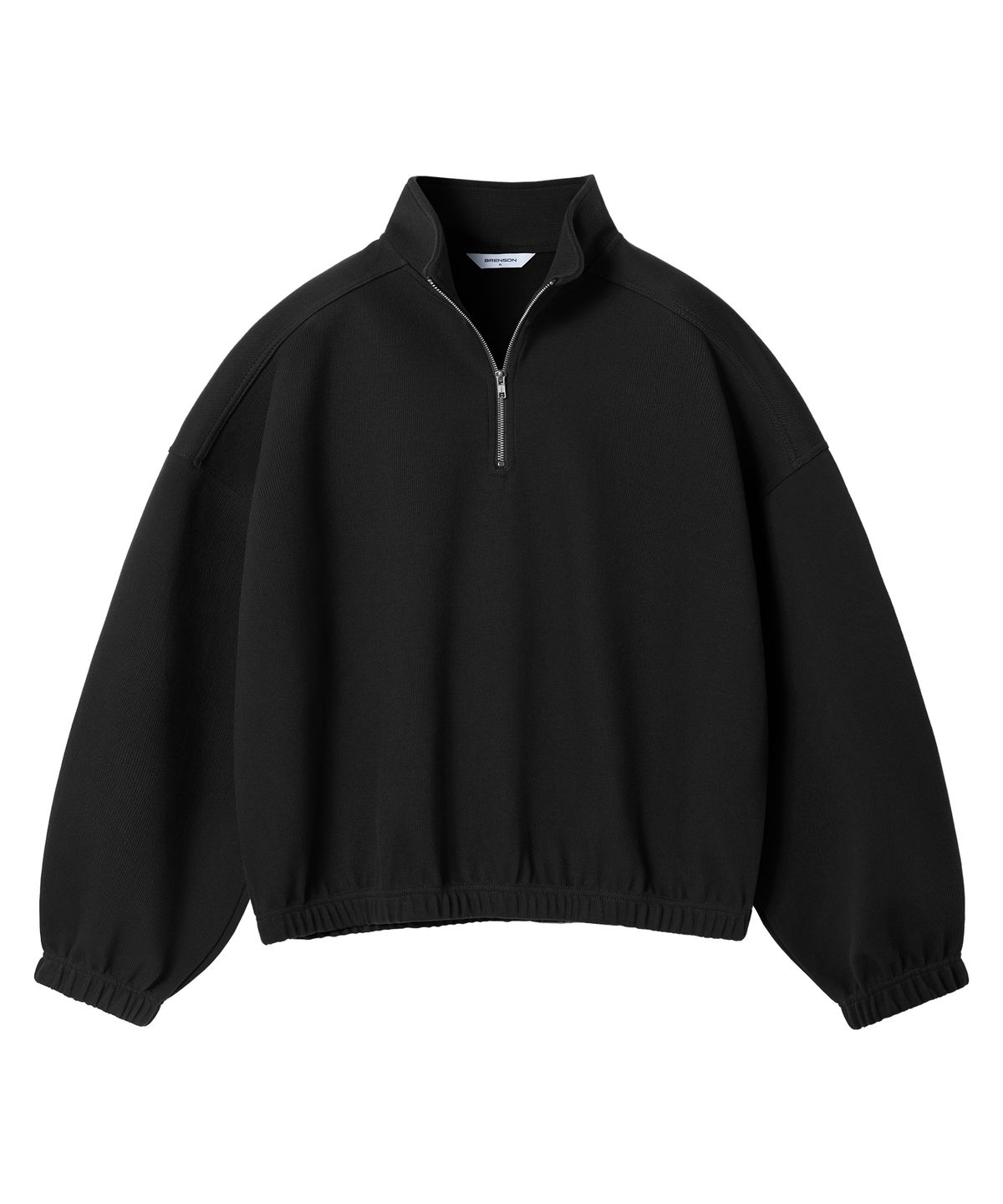 브렌슨(BRENSON) 노드 크롭 오버핏 하이넥 반집업  ( 3Color )