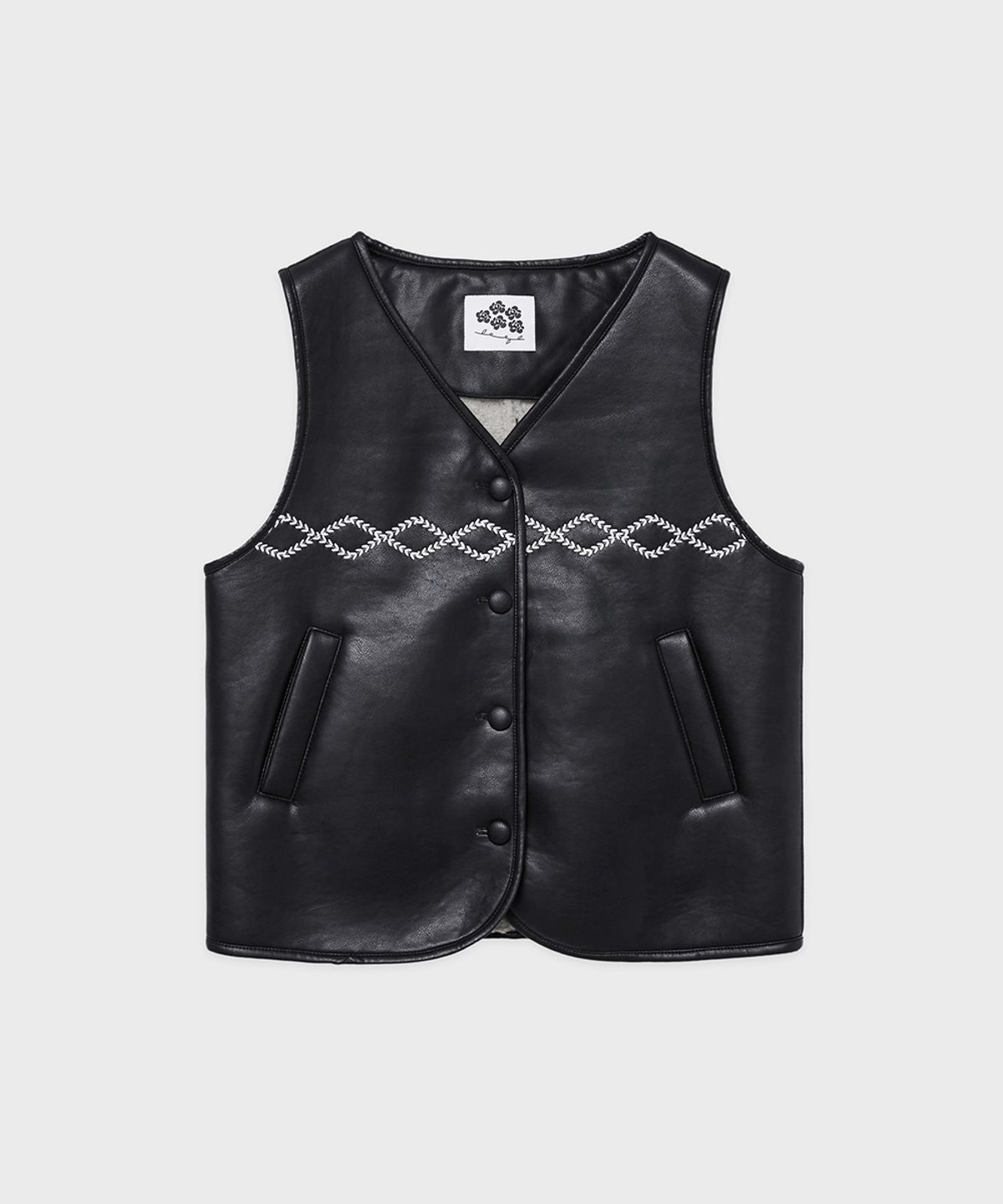 시눈(SINOON) SN Shearling Leather Vest (Black)