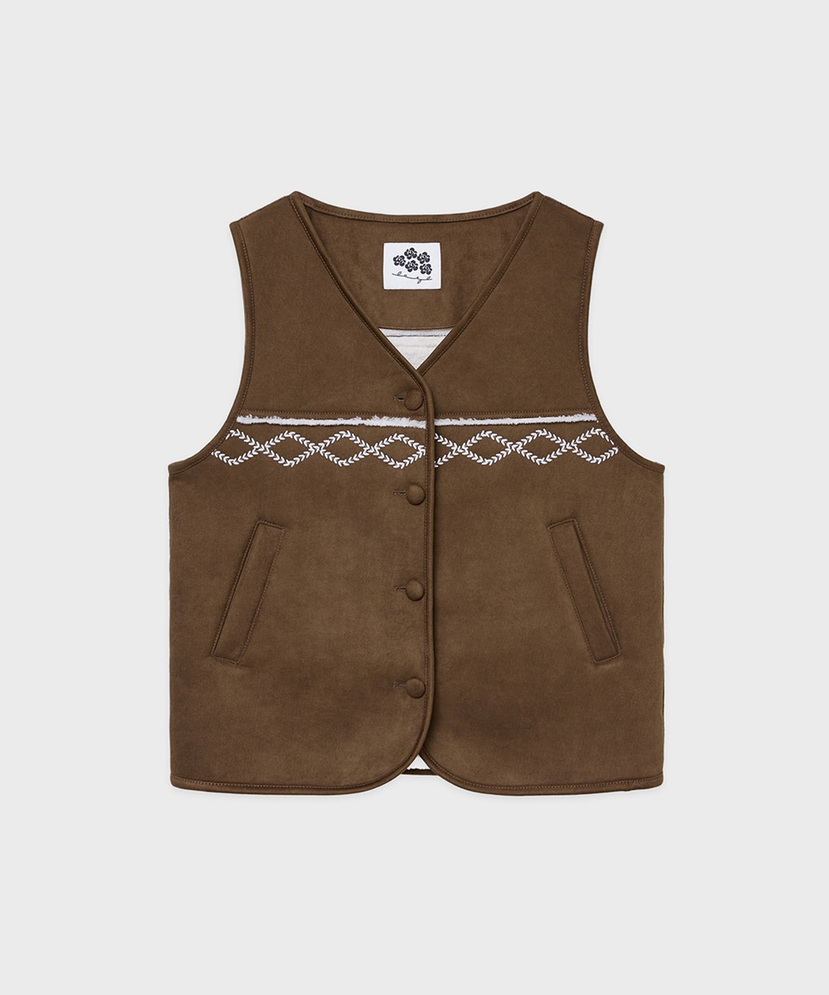 시눈(SINOON) SN Shearling Suede Vest (Brown)