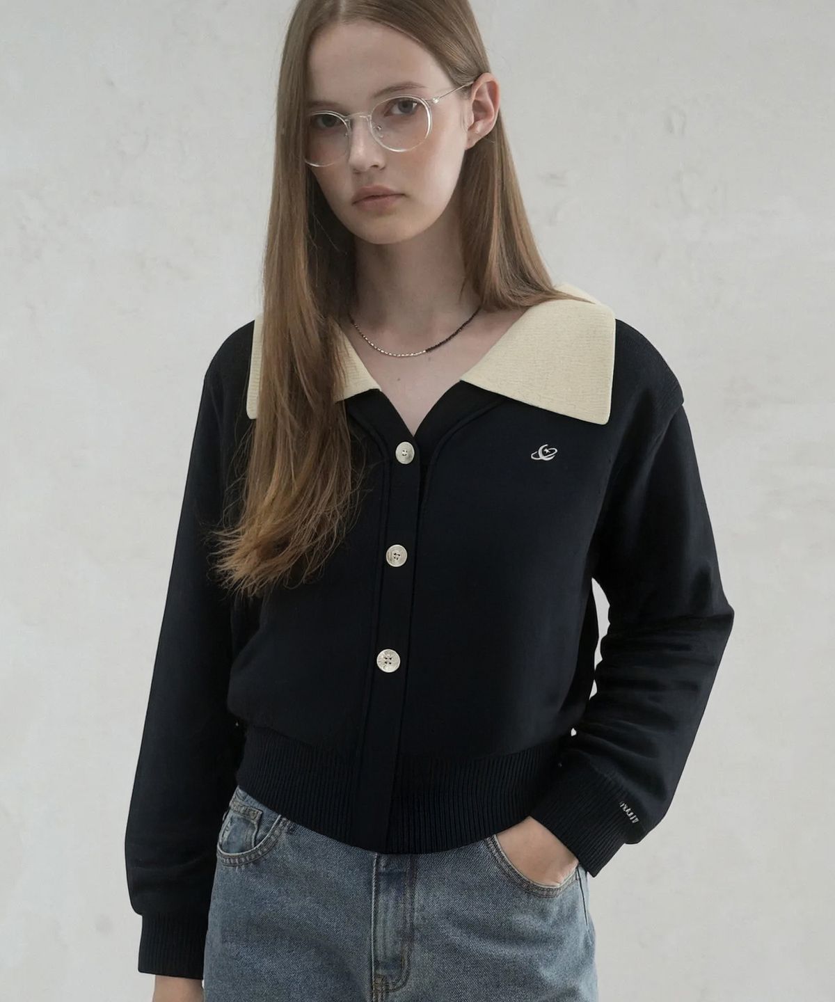 비바셔스(VIVACIOUS) Sailor Collar Knit Cardigan_5Colors