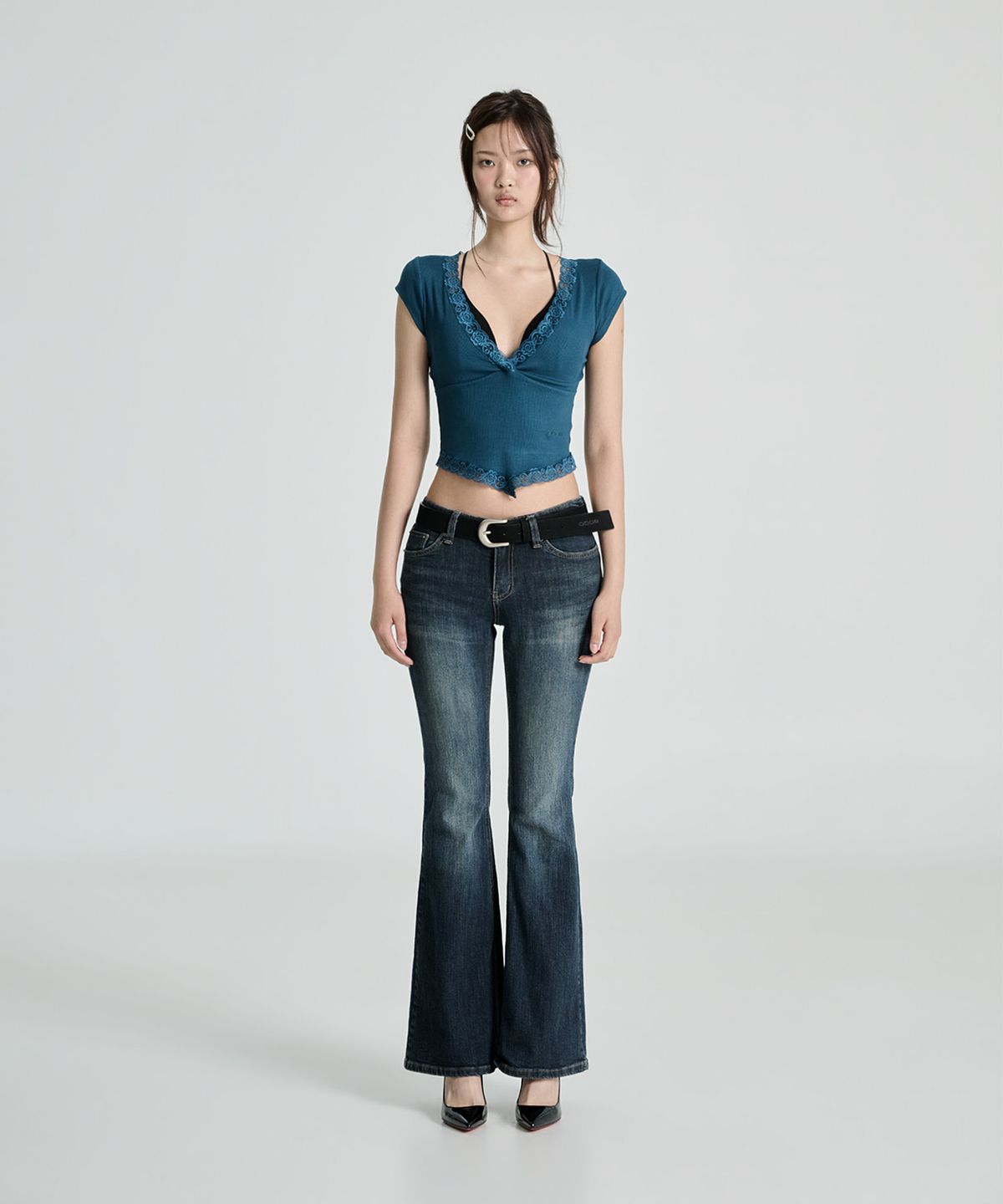 오도어(ODOR) Vintage raw jean in Mid-blue