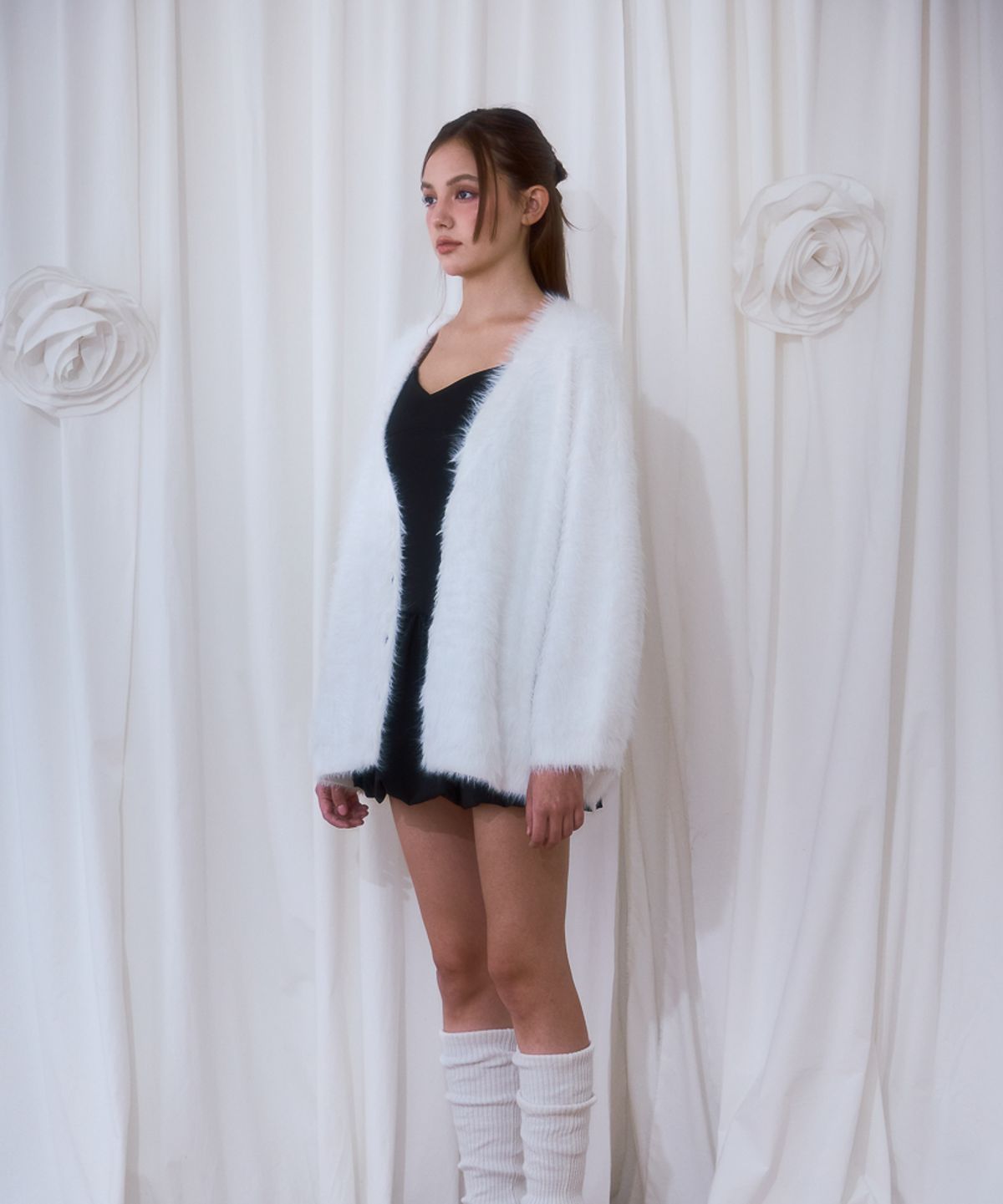 로제프란츠(ROSEFRANTZ) Fur Overfit Cardigan [Ivory]