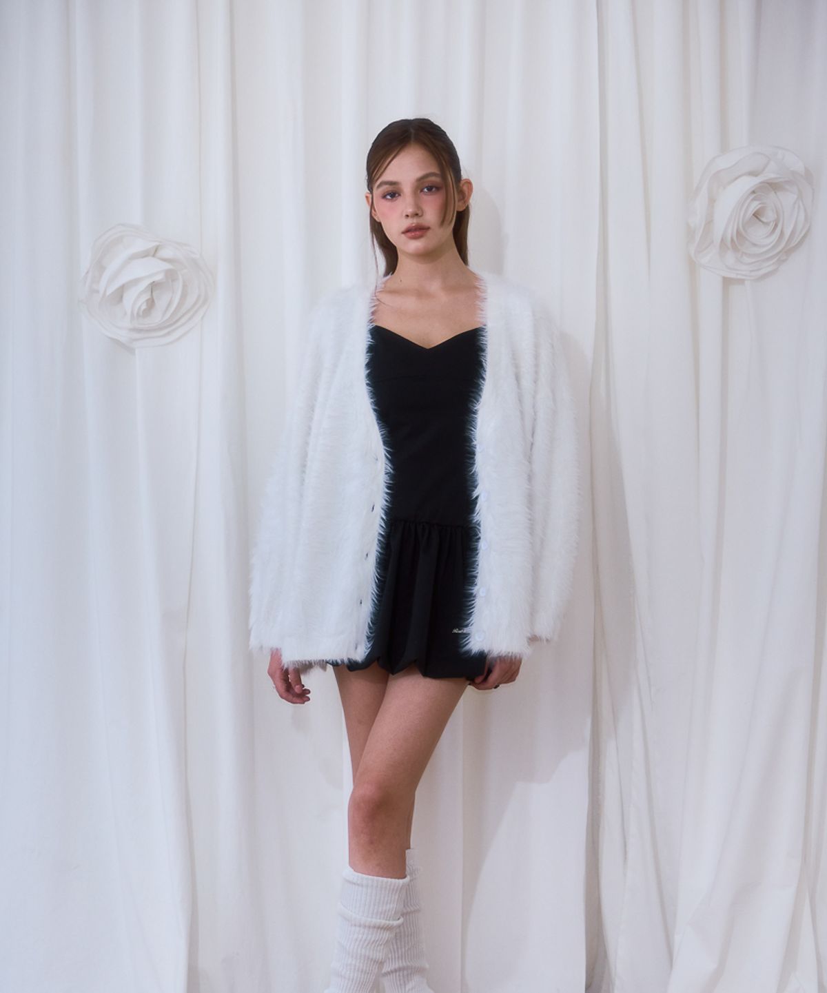로제프란츠(ROSEFRANTZ) Fur Overfit Cardigan [Ivory]