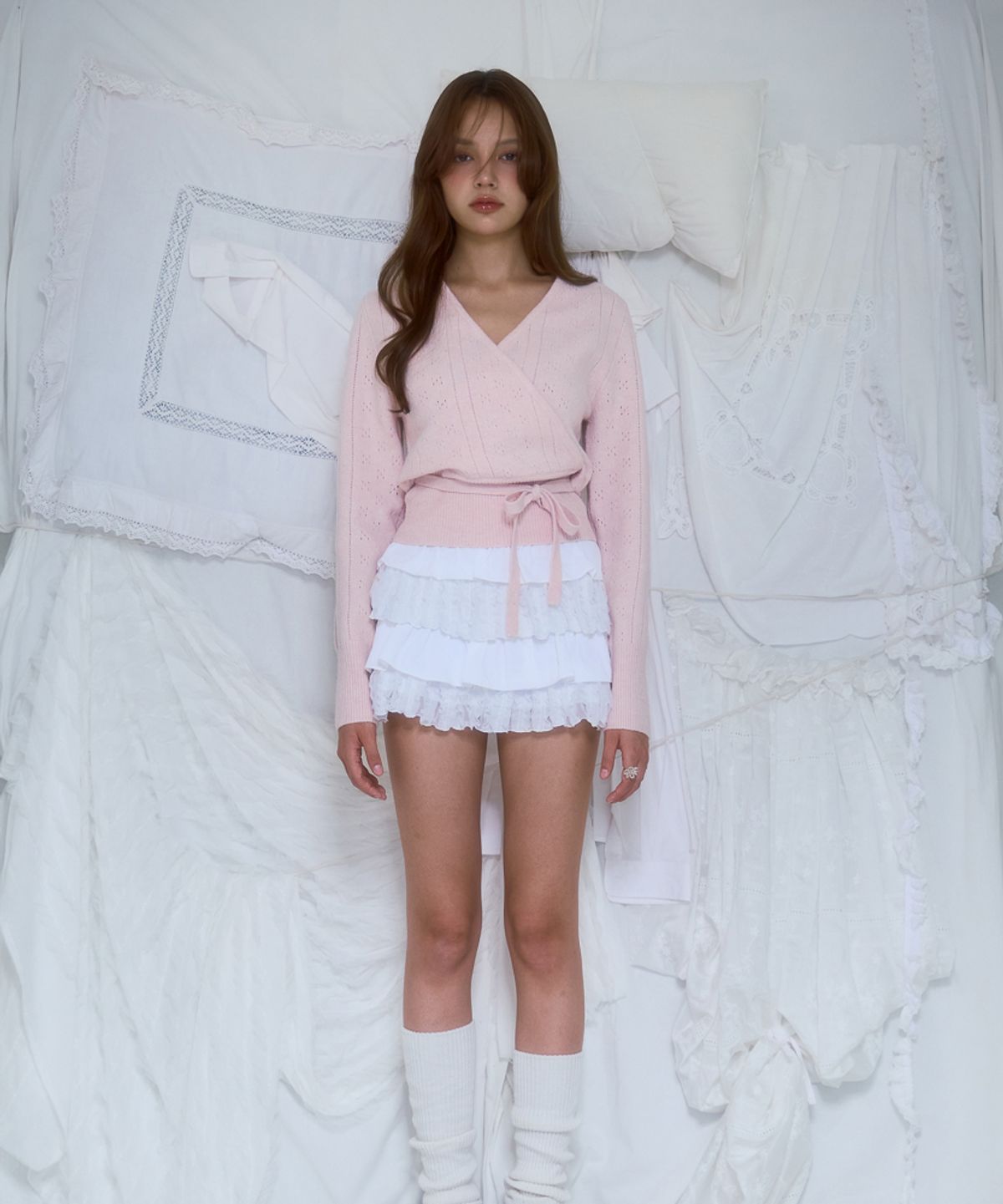 로제프란츠(ROSEFRANTZ) Muse Wrap Rib Knit [Pink]