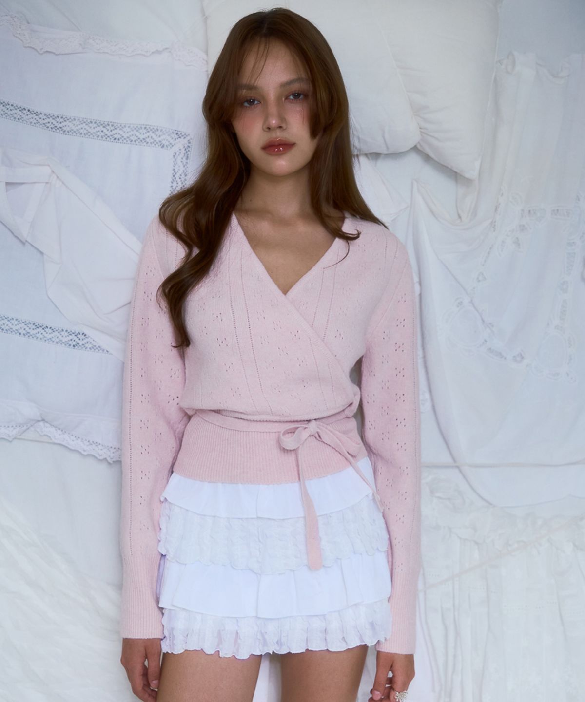 로제프란츠(ROSEFRANTZ) Muse Wrap Rib Knit [Pink]